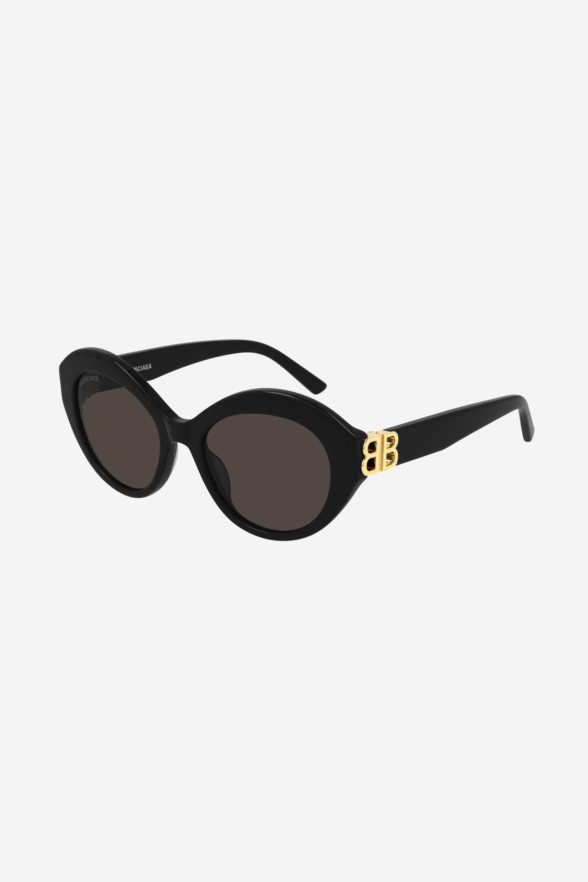 Balenciaga femenine black sunglasses with BB folding