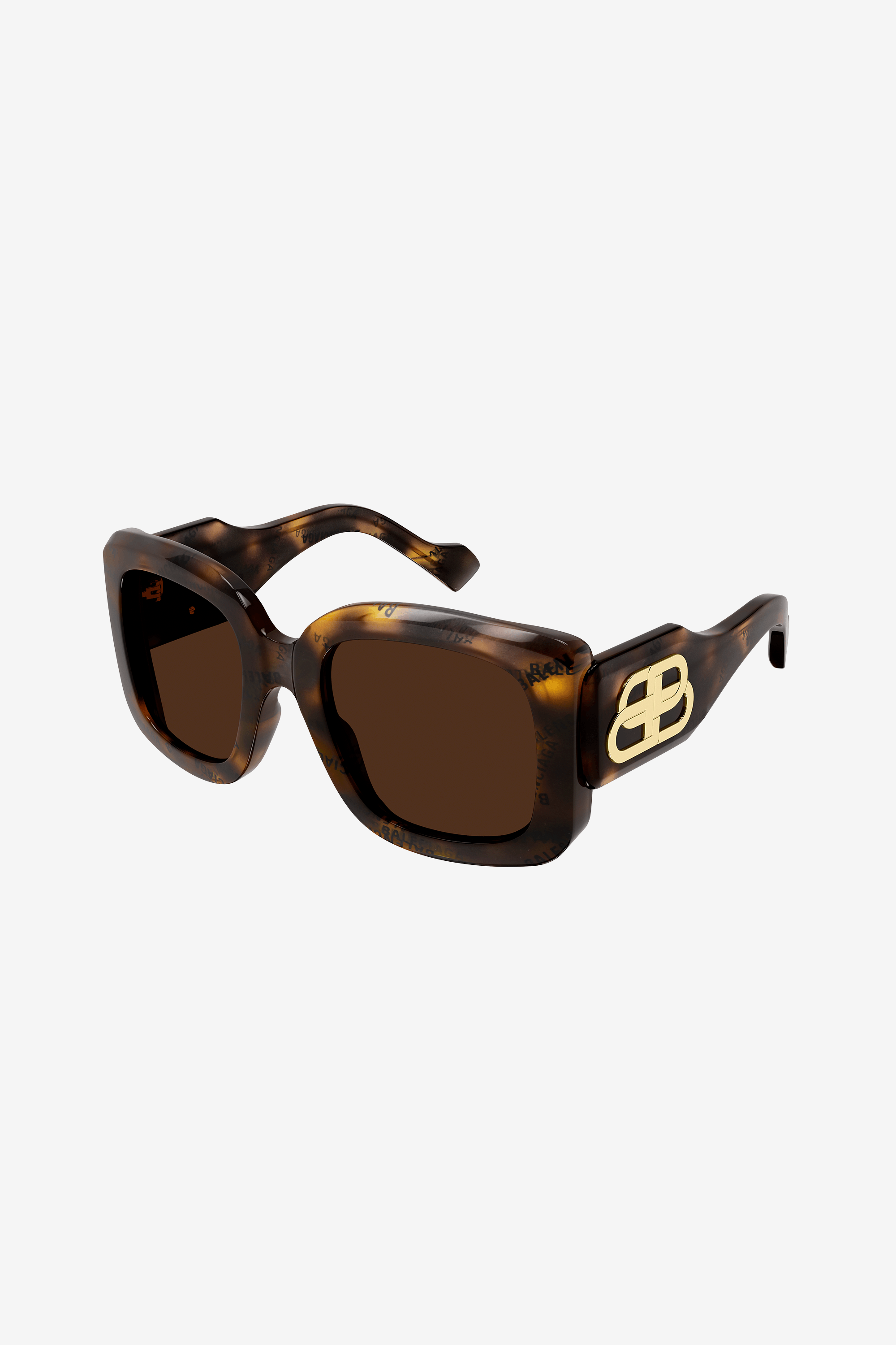 Balenciaga havana bold sunglasses with BB logo