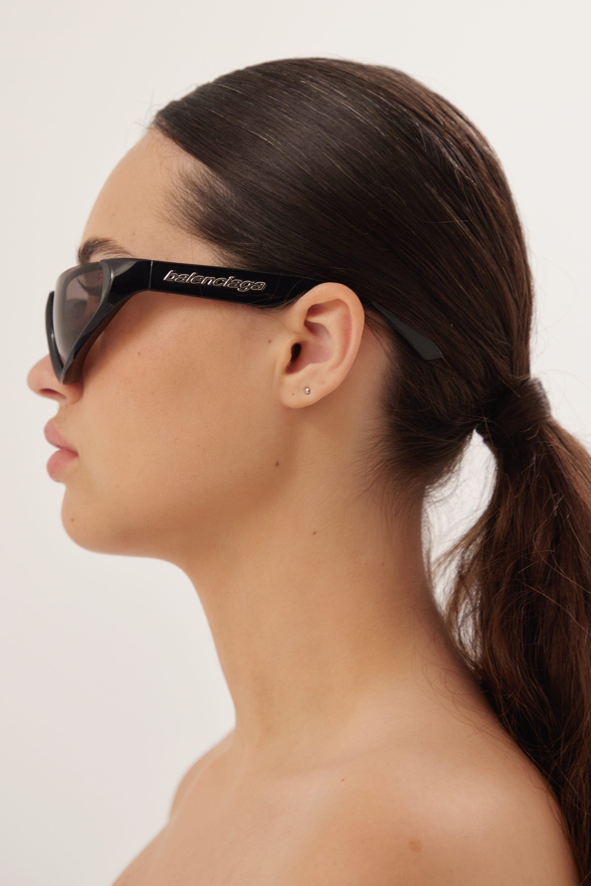 Balenciaga Xpander BB0202s-001 wrap around black sunglasses