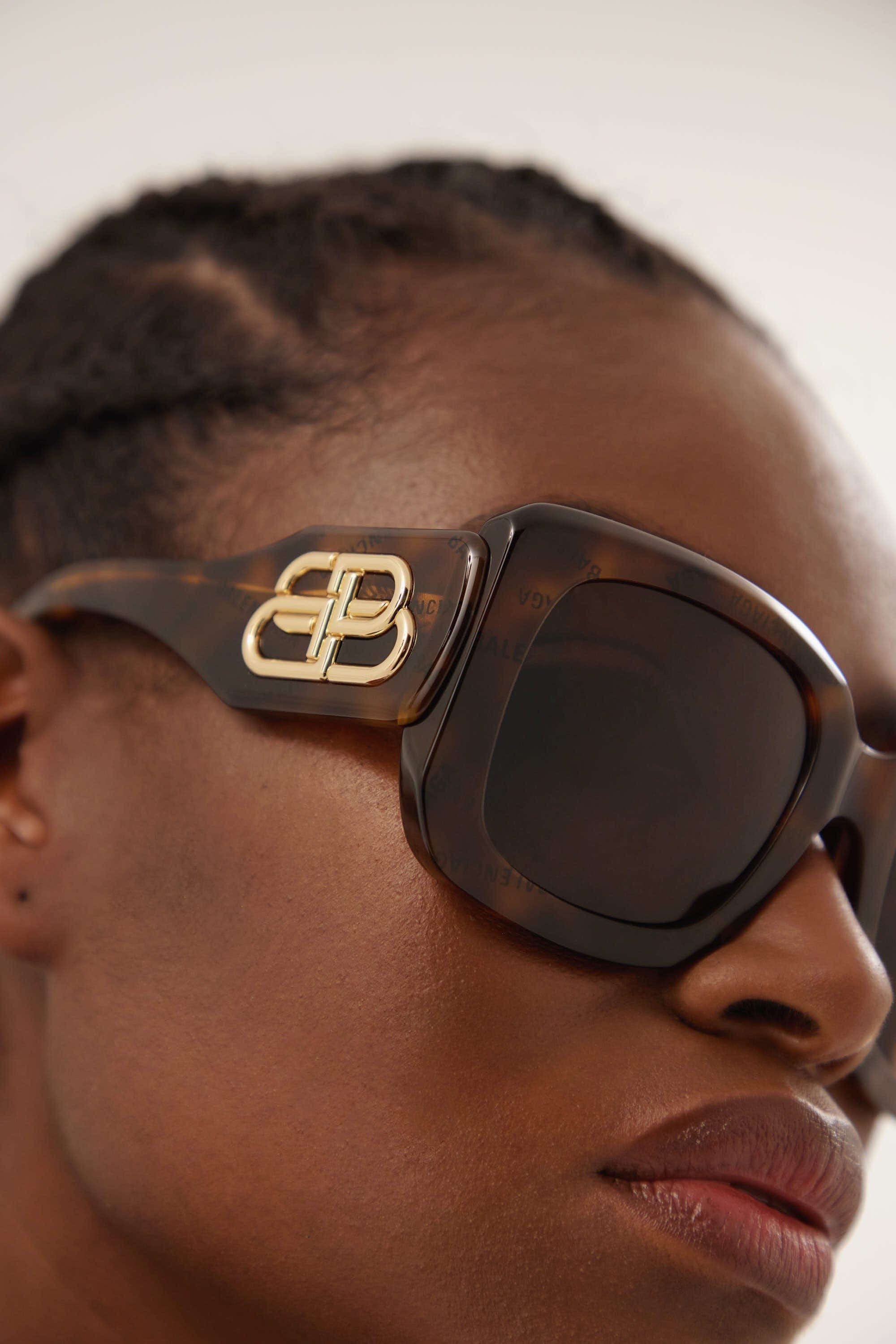 Balenciaga havana bold sunglasses with BB logo