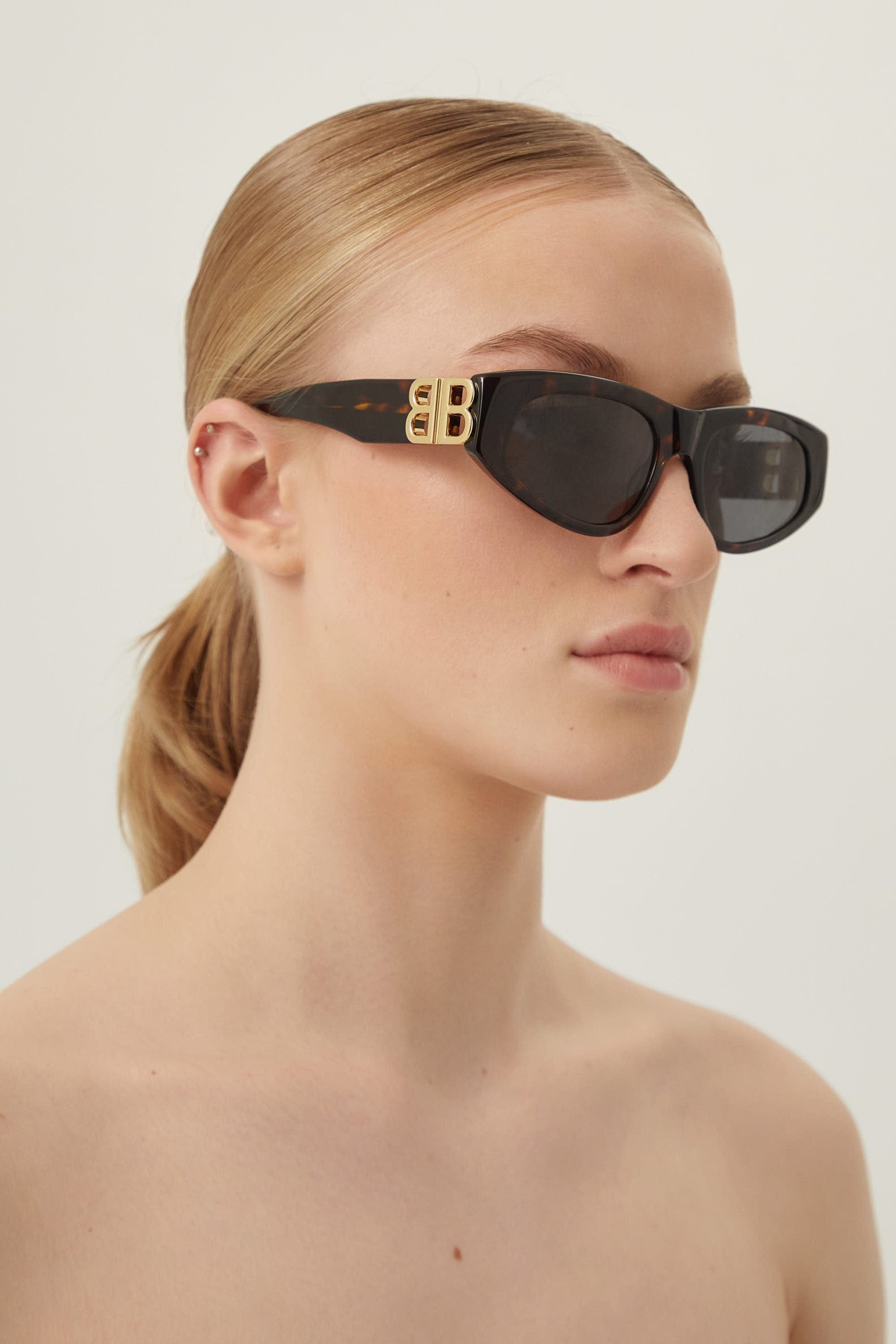 Balenciaga havana cat-eye BB sunglasses