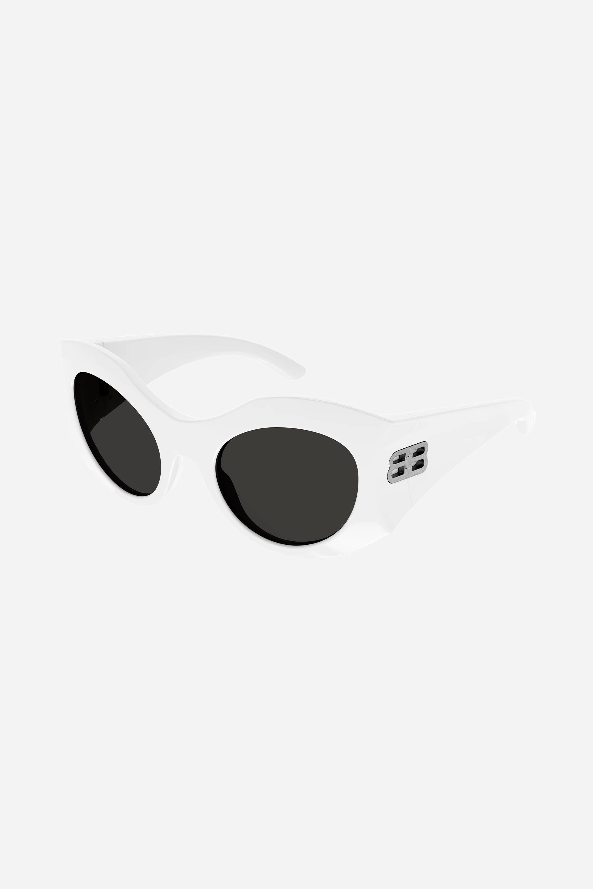 Balenciaga hourglass round sunglasses in white