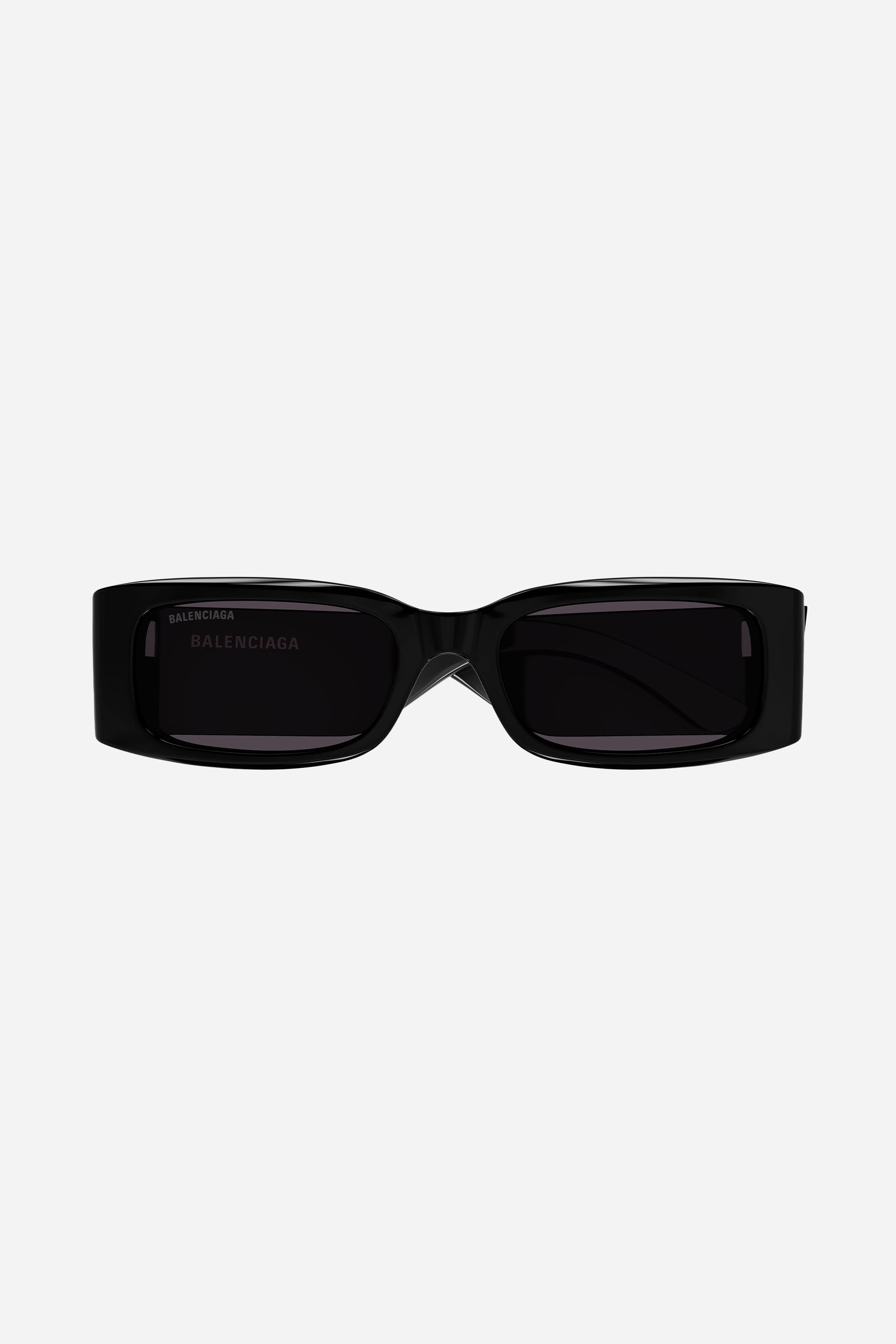 Balenciaga MAX rectangular flat sunglasses in black