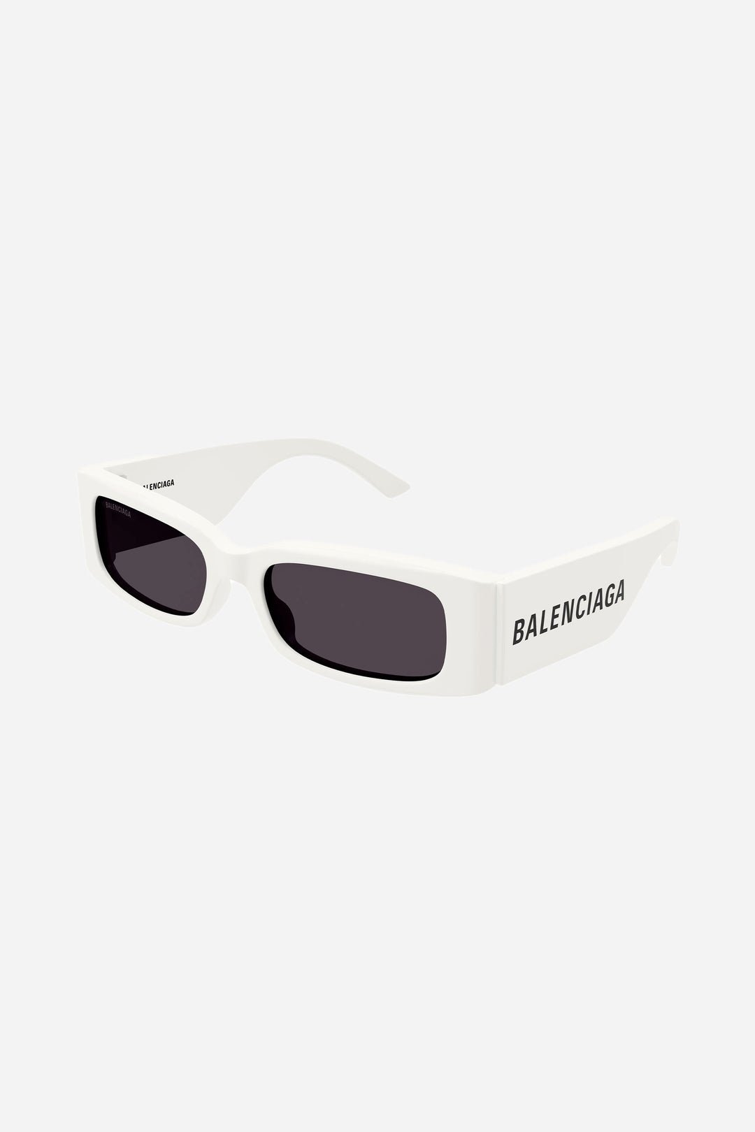 Balenciaga MAX rectangular flat sunglasses in white