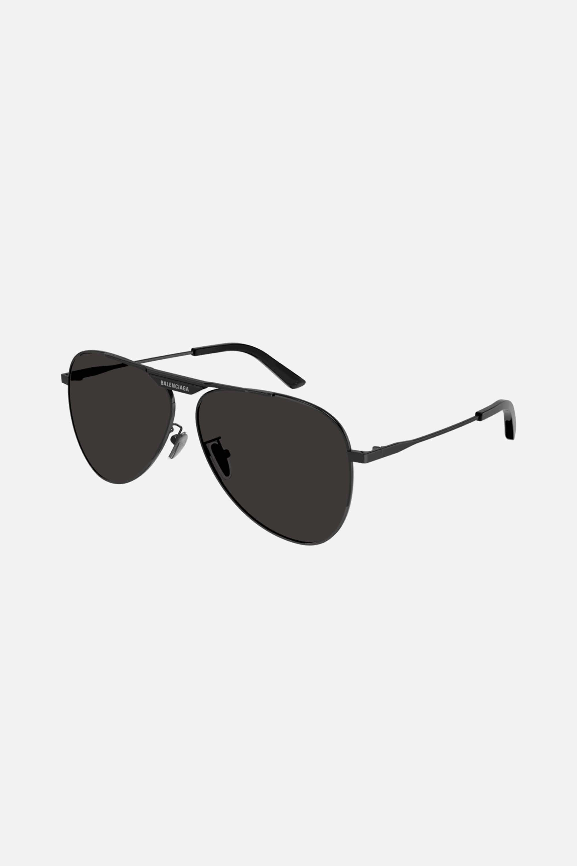 Balenciaga metal pilot sunglasses with logo