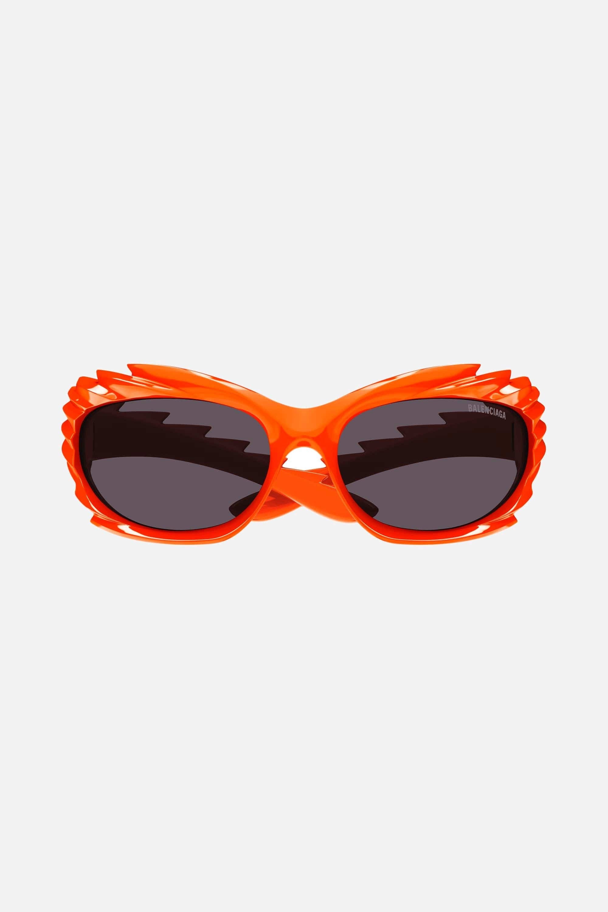 Balenciaga Spike rectangle sunglasses in fluo orange