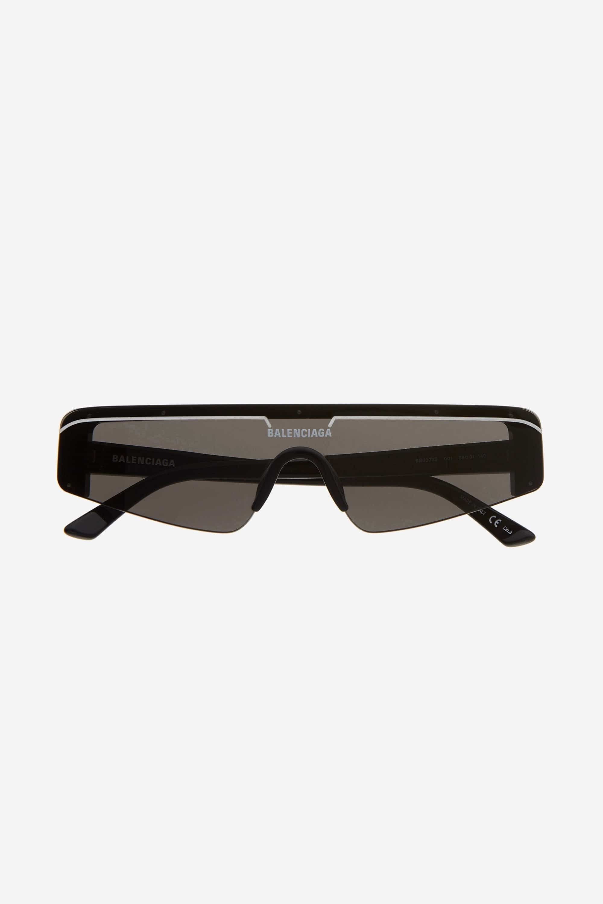 Balenciaga unisex flat mask with brand logo sunglasses