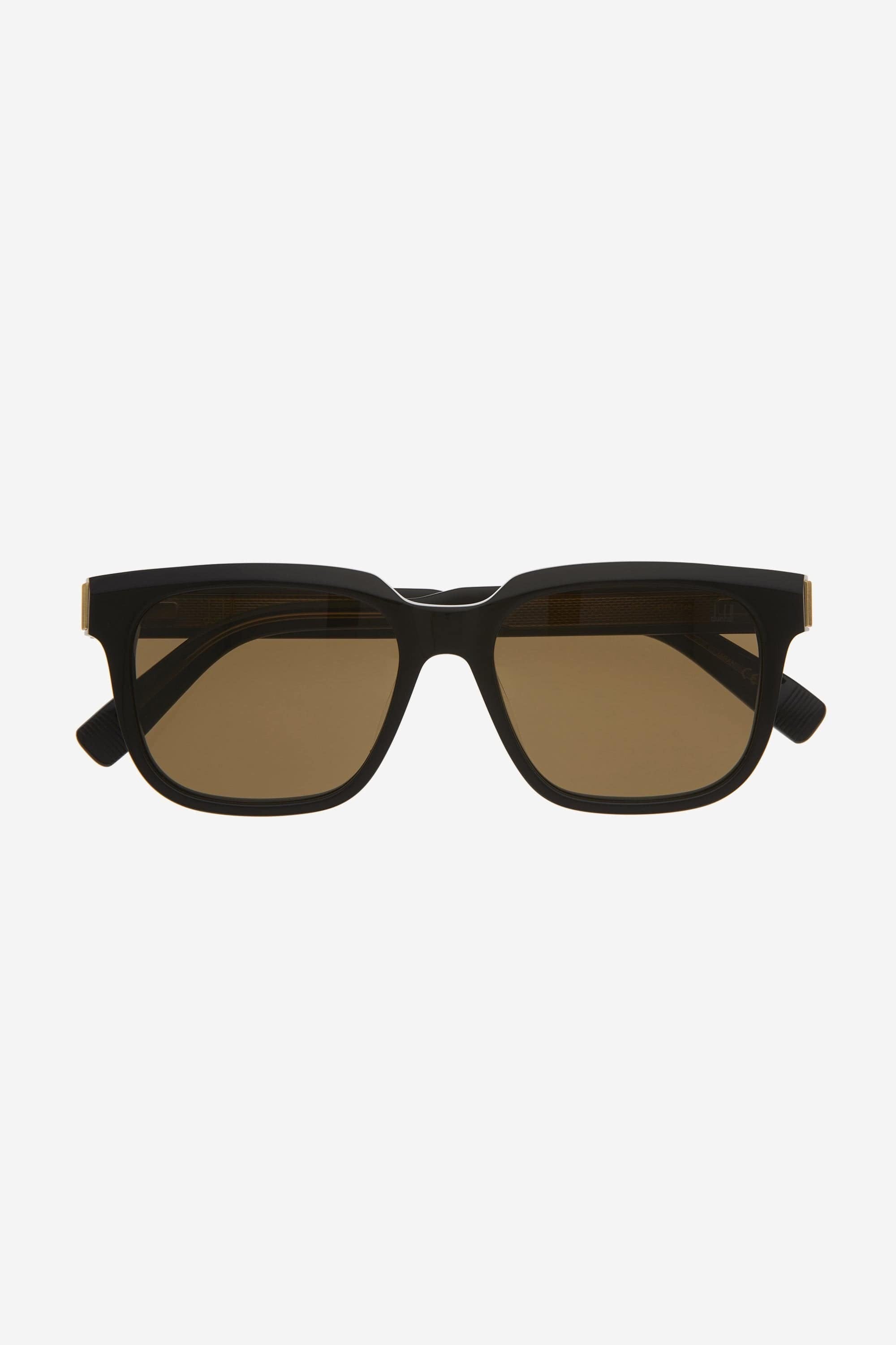 Dunhill square black and brown chunky acetate sunglasses