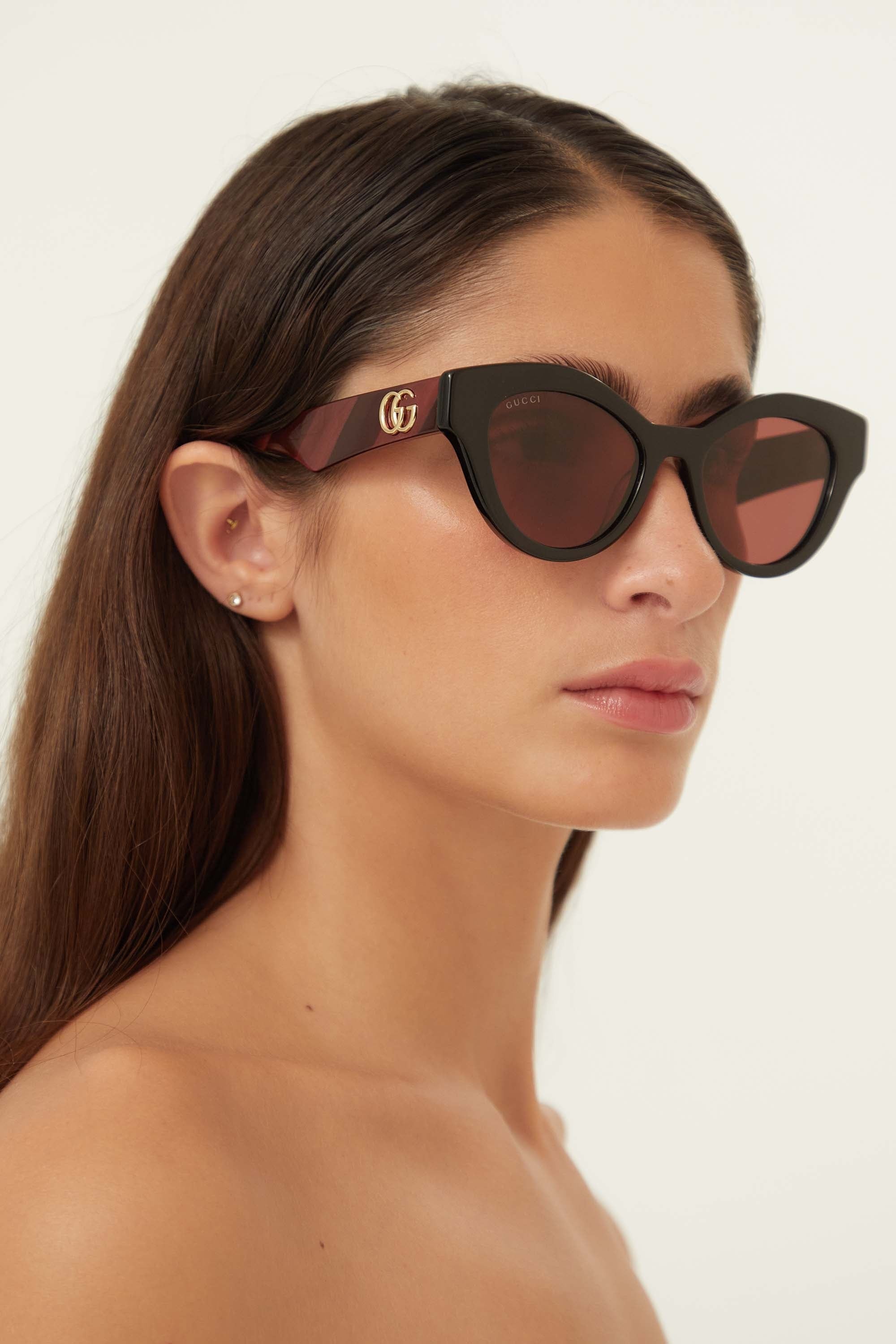 Gucci cat eye burgundy sunglasses