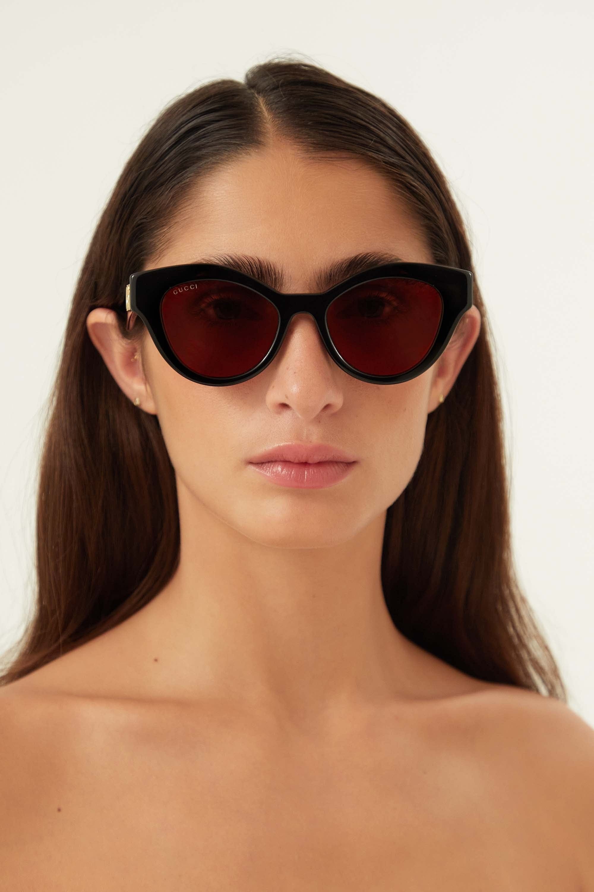 Gucci cat eye burgundy sunglasses