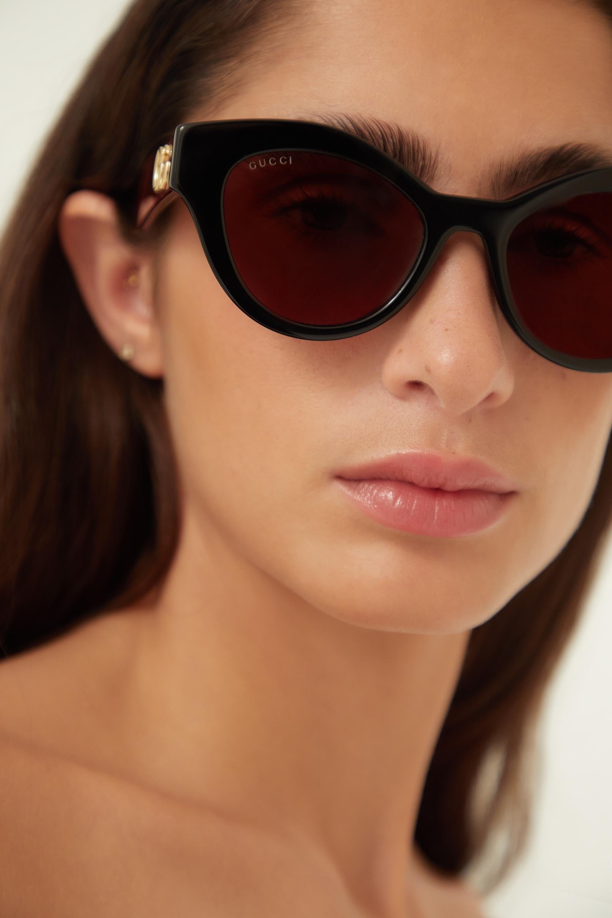 Gucci cat eye burgundy sunglasses