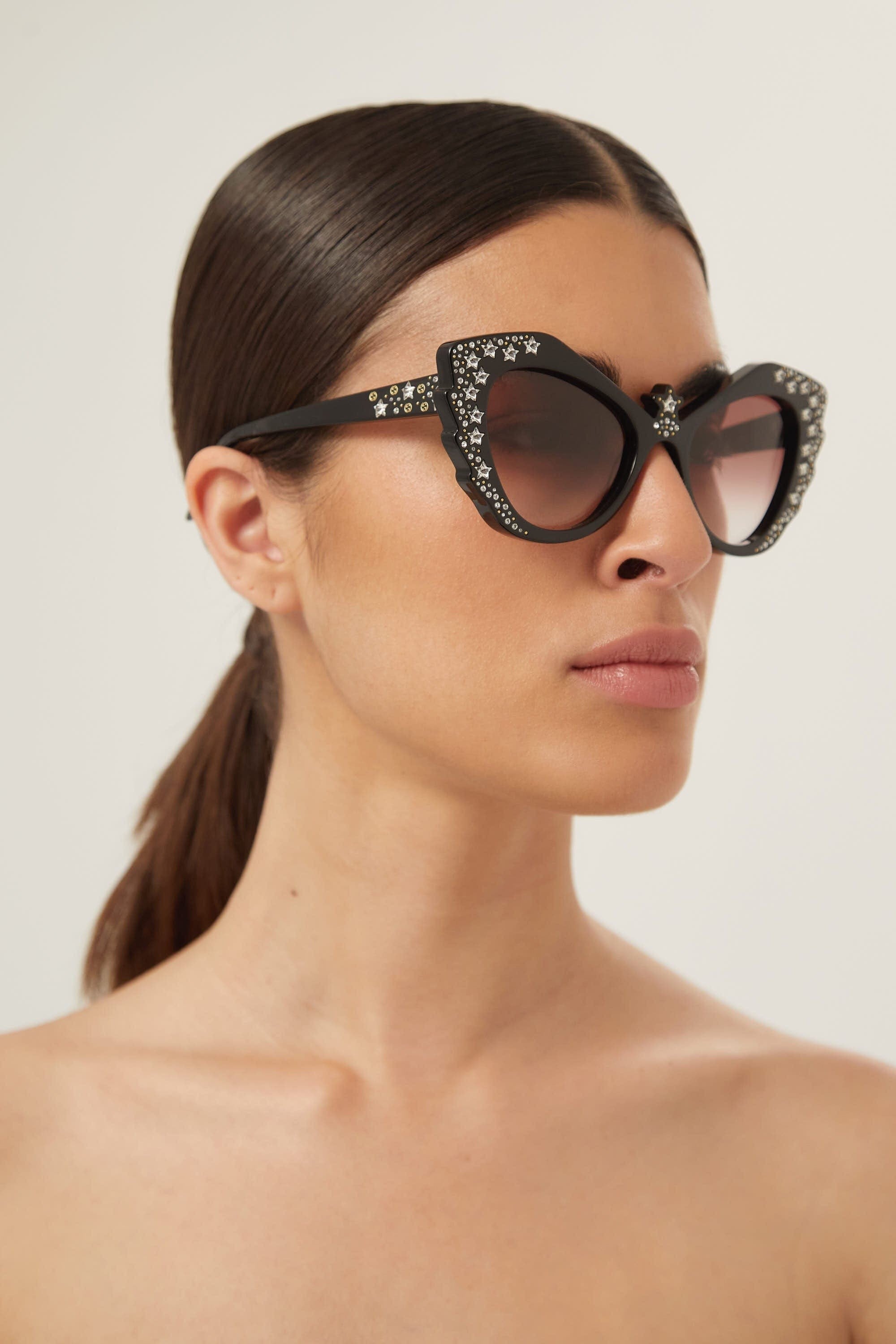 Gucci cat-eye oversized sunglasses with Swarovski