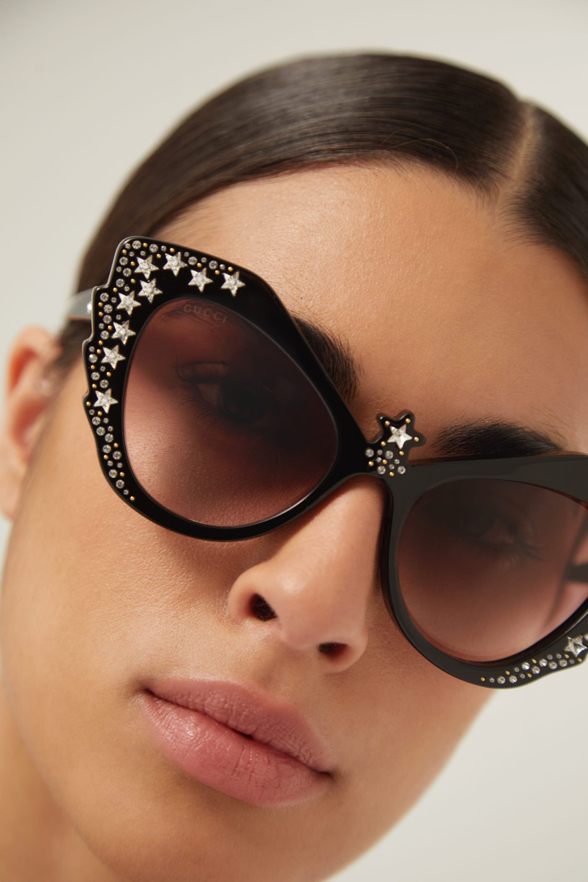 Gucci cat-eye oversized sunglasses with Swarovski