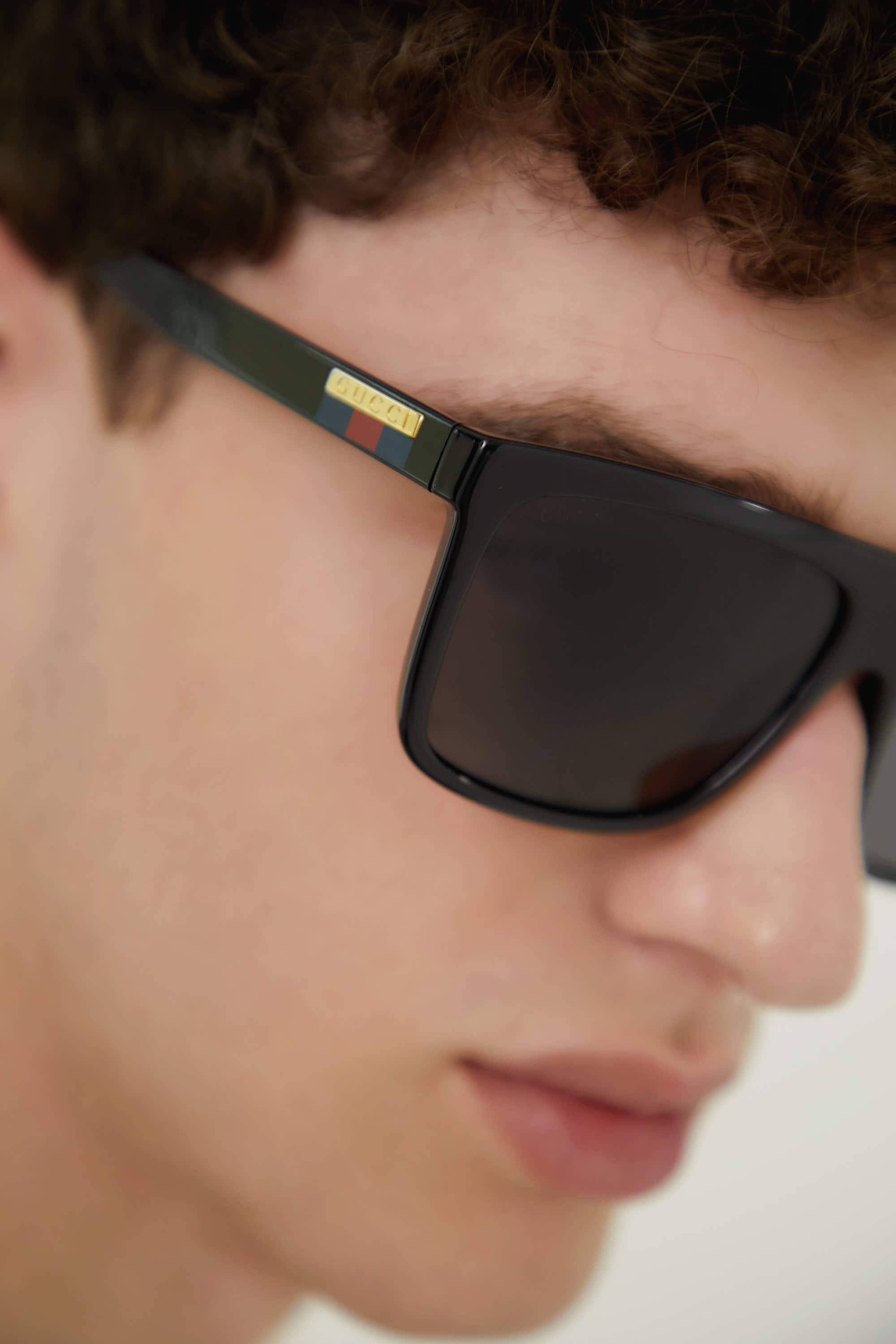 Gucci flat top squared masculine sunglasses