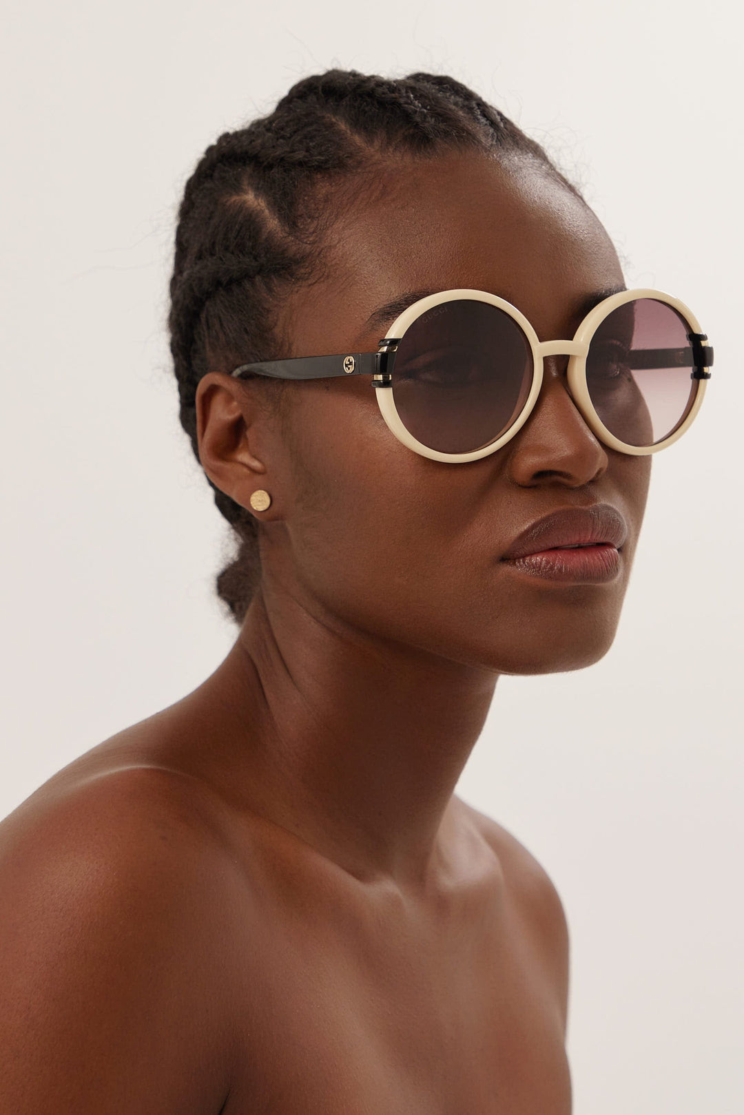 Gafas de sol redondas color marfil de Gucci Eyewear Club