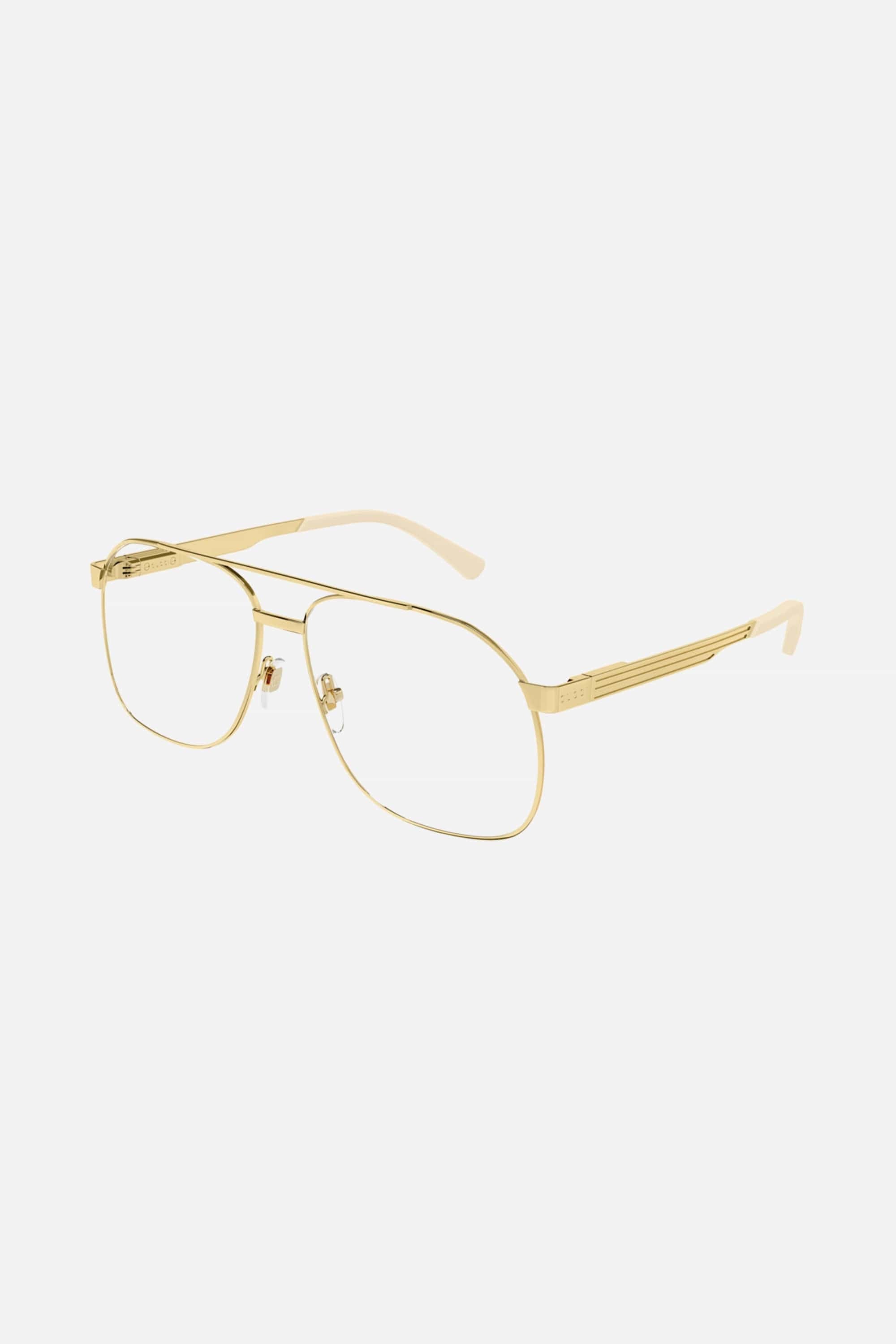 Gucci metal aviator gold frame