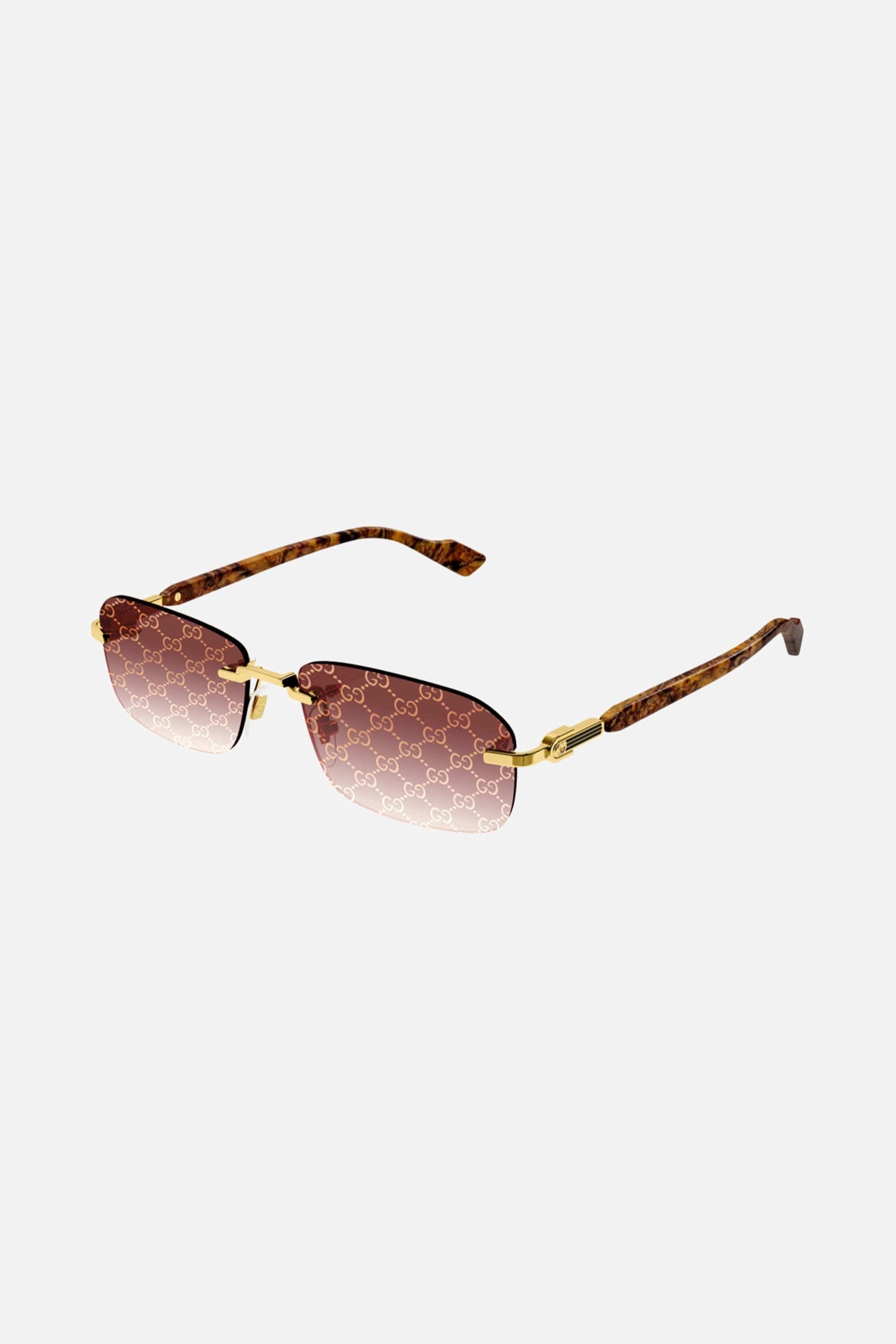 Gucci micro metal sunglasses with logo all over