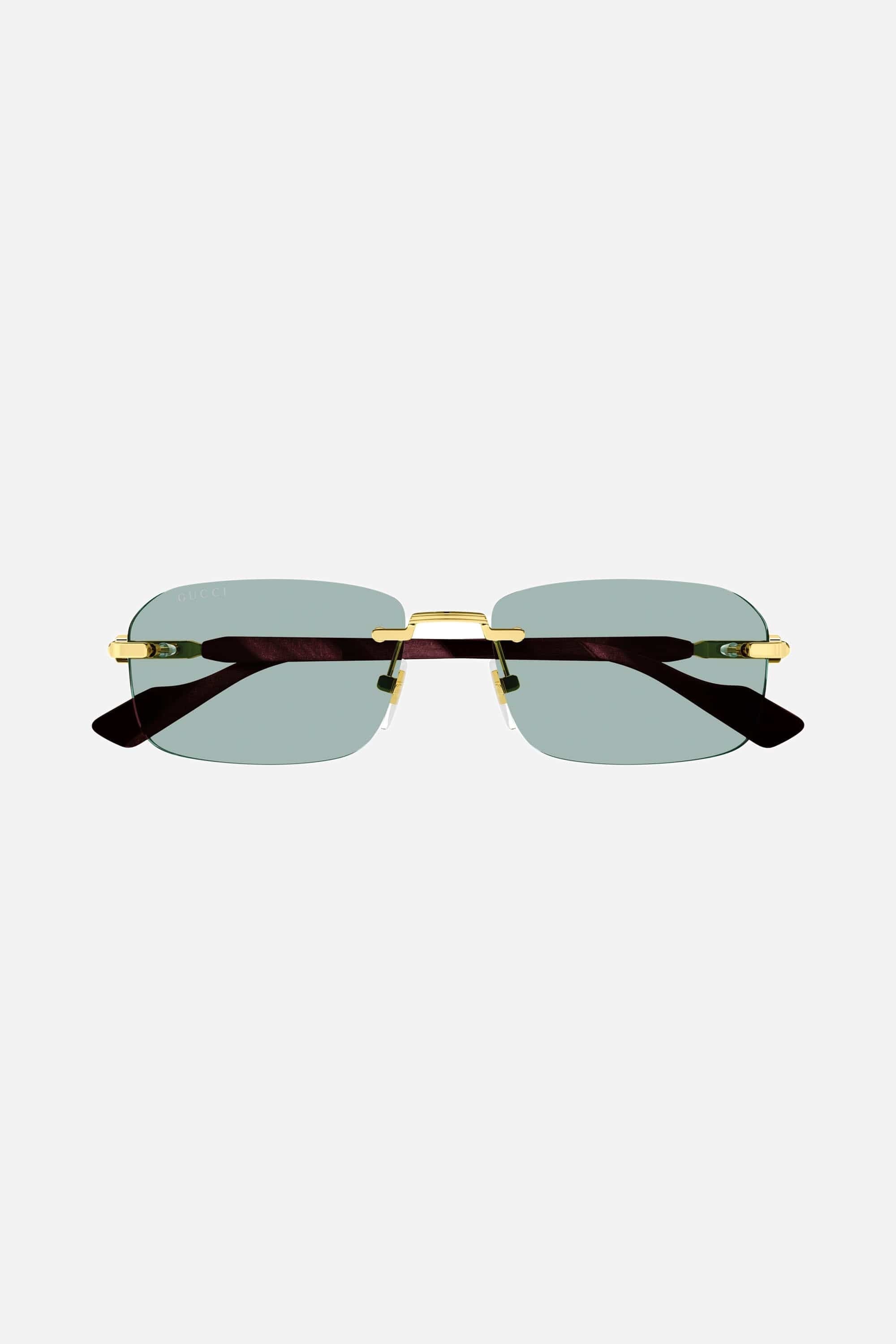 Gucci micro rimless metal gold sunglasses