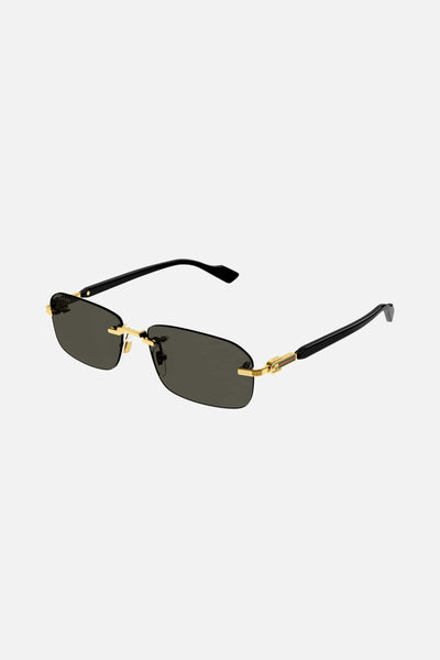 小物 GUCCI rimless linestone sunglasses y2k 2000s Gucci by Tom Ford Rimless Gold Tone and Green GG