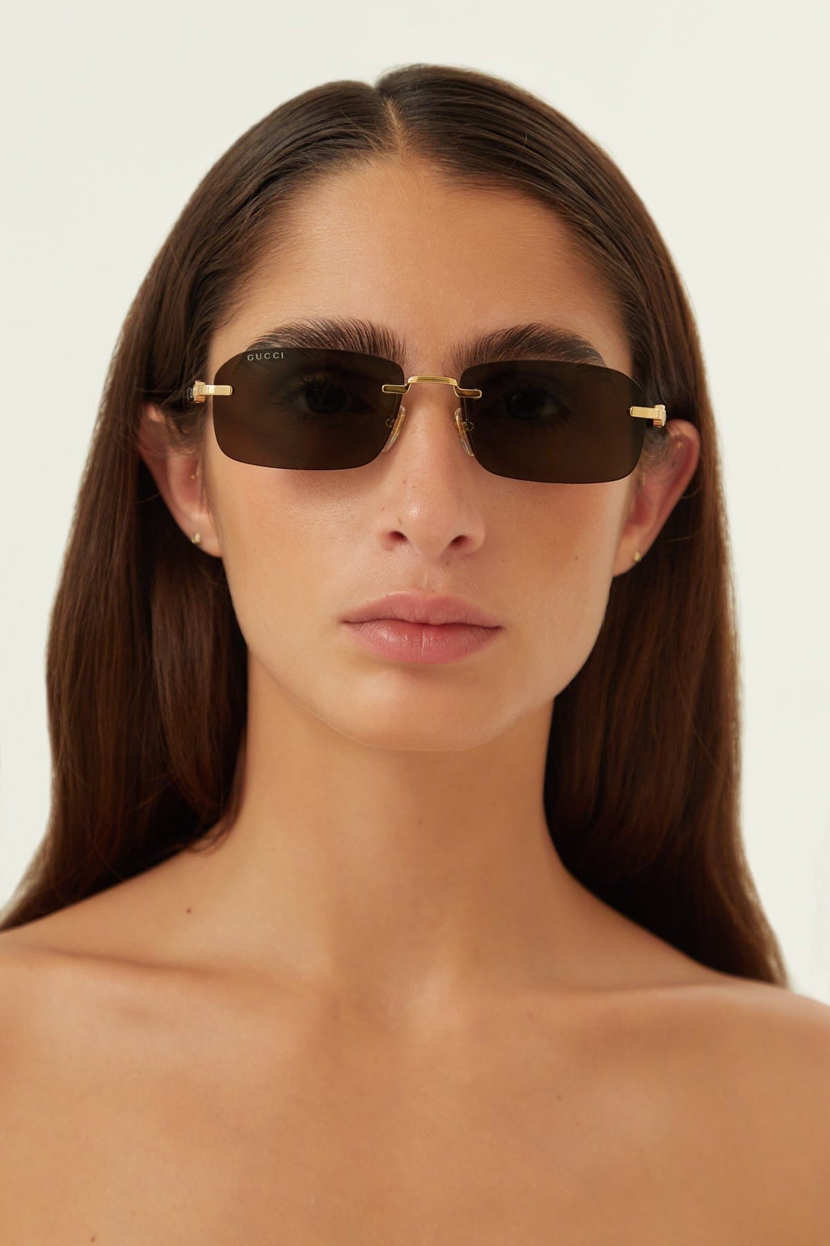 Gucci micro rimless metal sunglasses