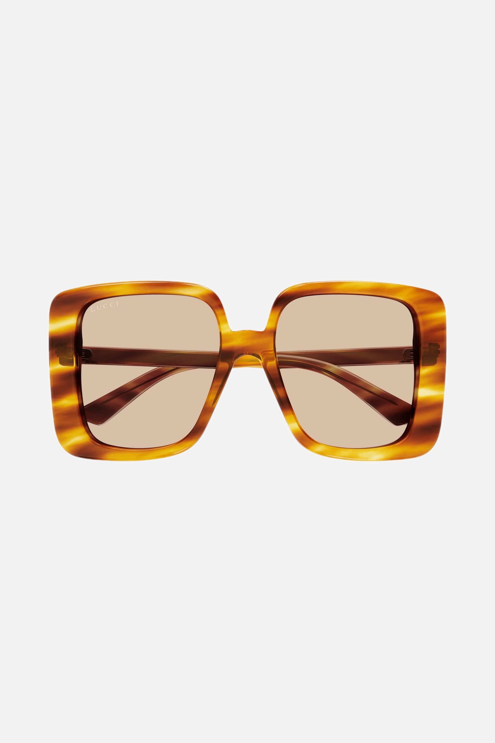 Gucci Oversize Squared Femenine Havana Sunglasses