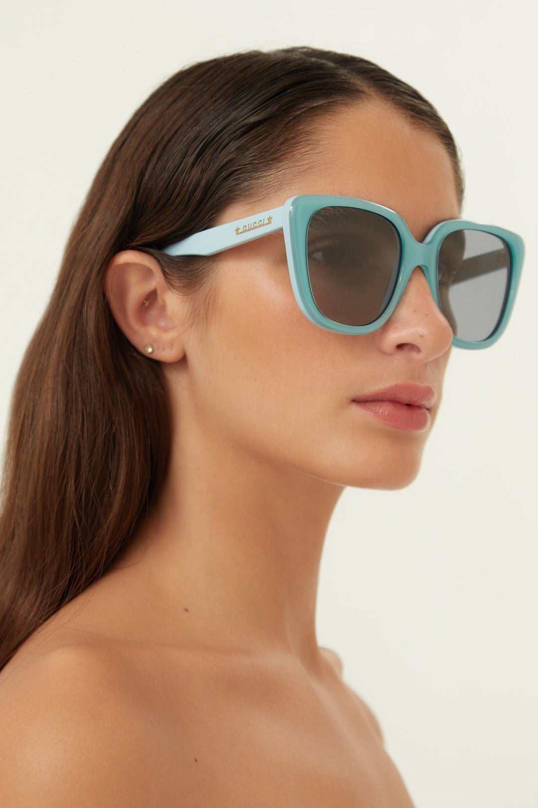 Gucci oversized cat eye blue sunglasses