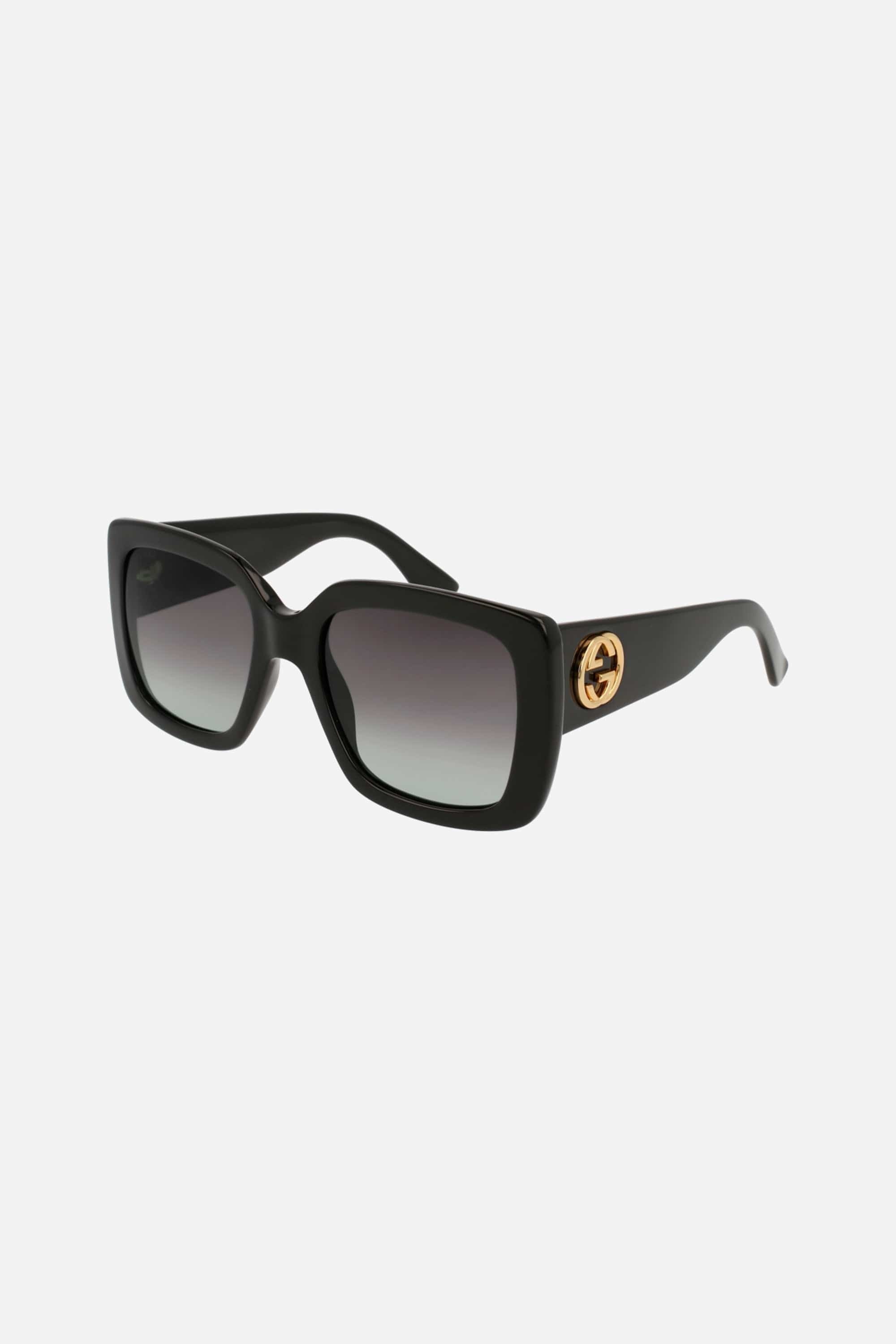 Gucci oversized femenine squared black sunglasses