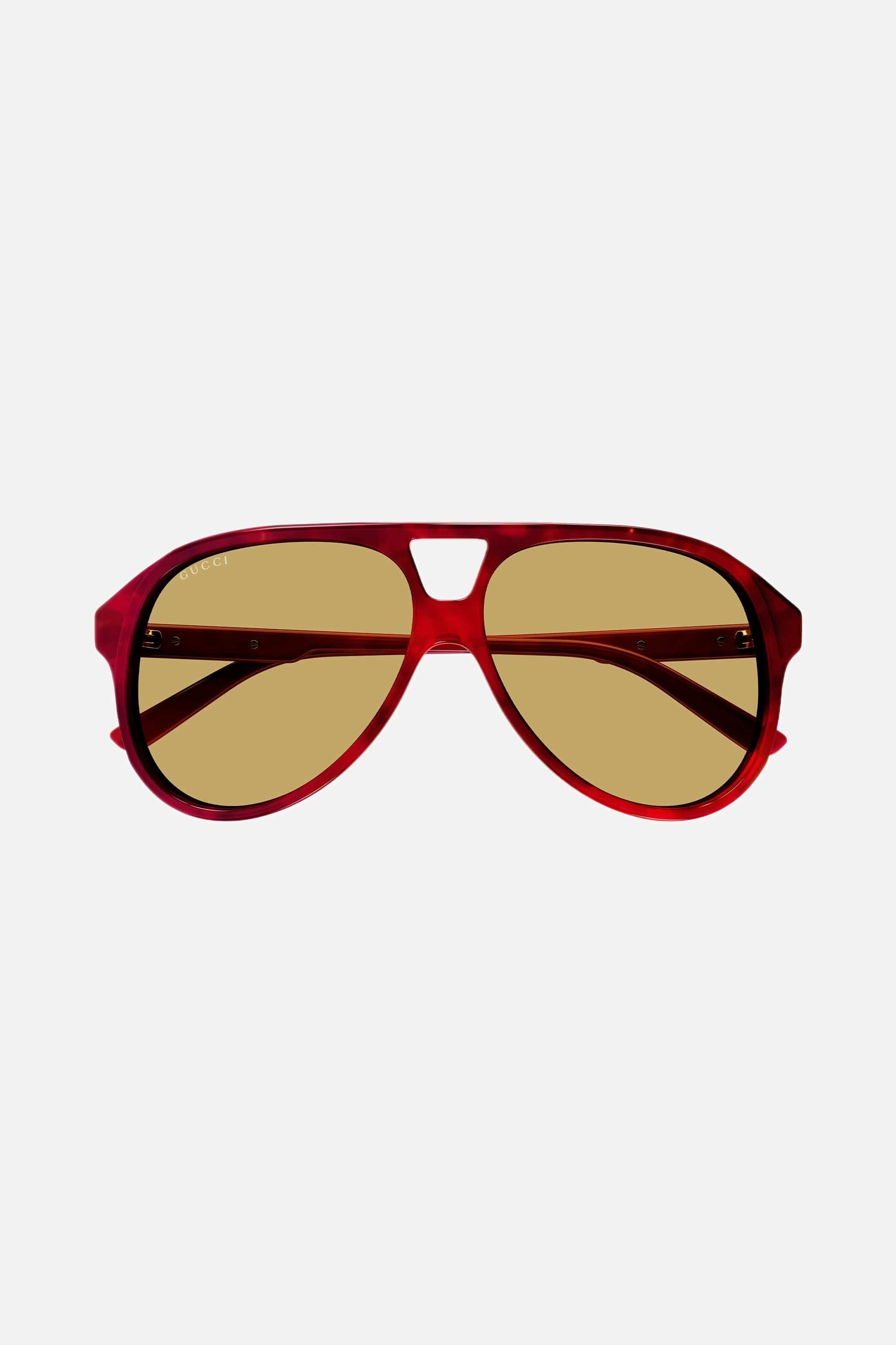 Gucci pilot brown acetate sunglasses