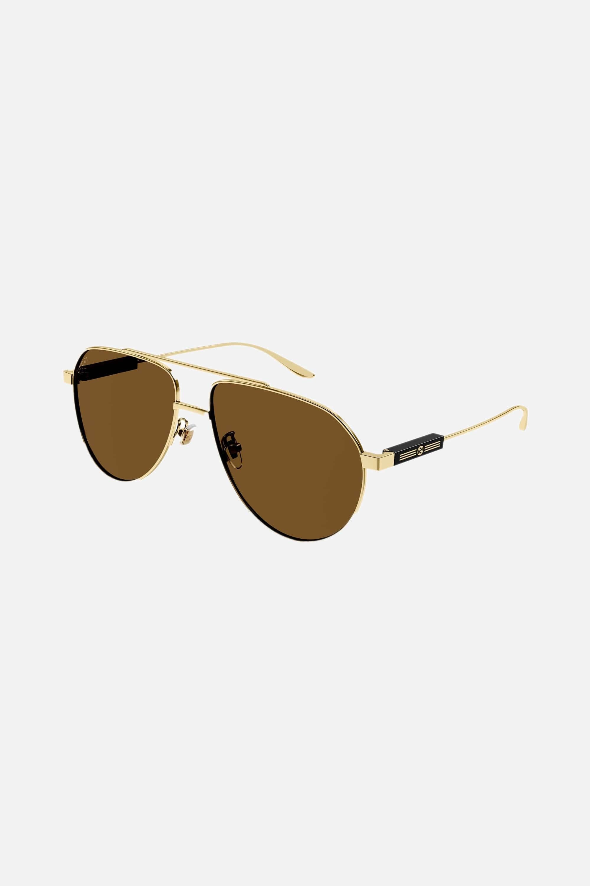 Gucci pilot gold sunglasses