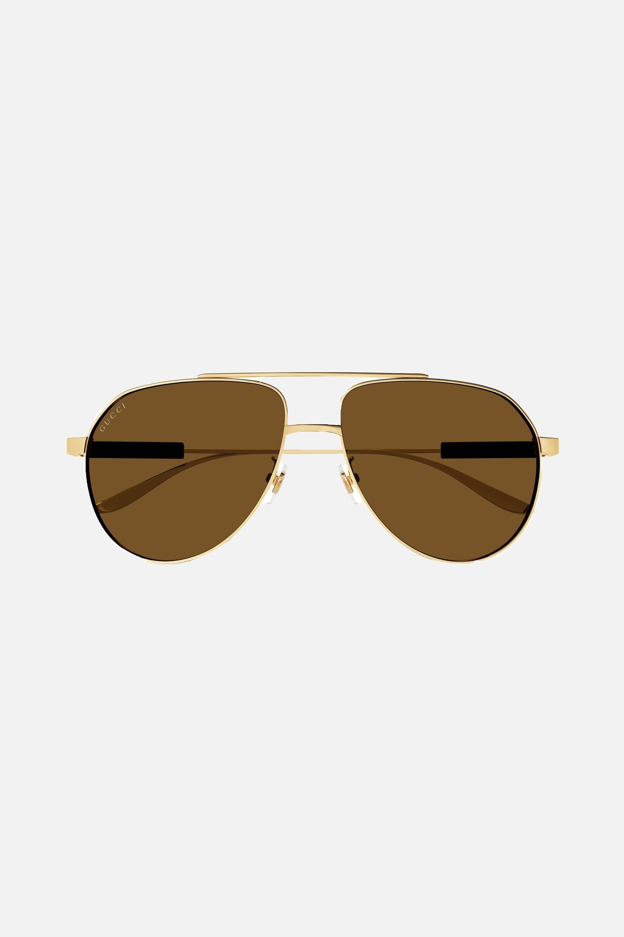 Gucci pilot gold sunglasses