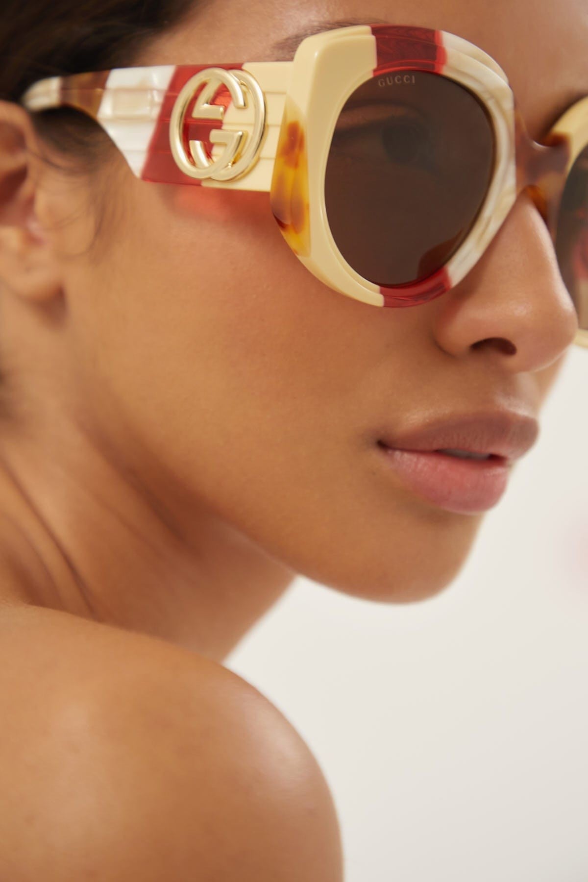 Gucci round bold multicolor sunglasses