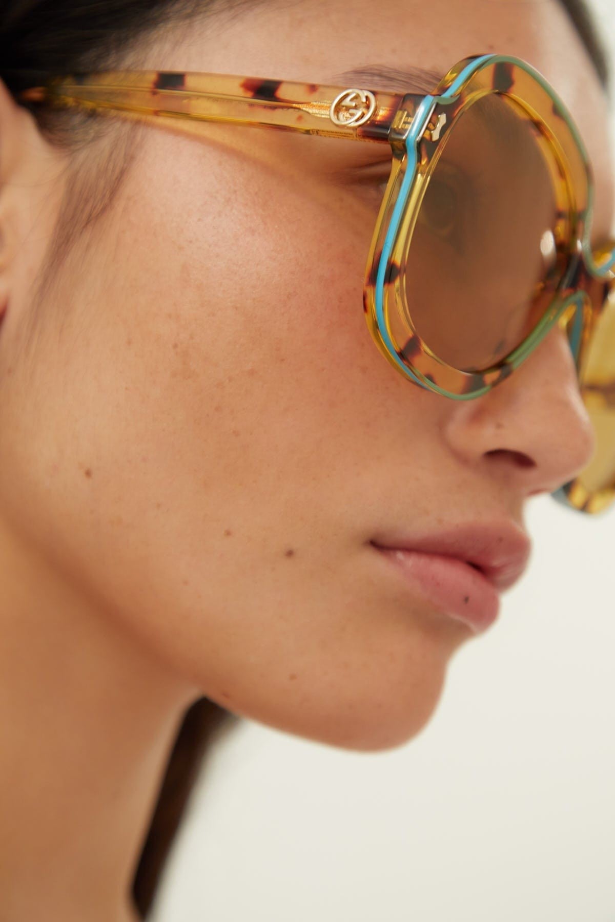 Gucci round oversize havana sunglasses