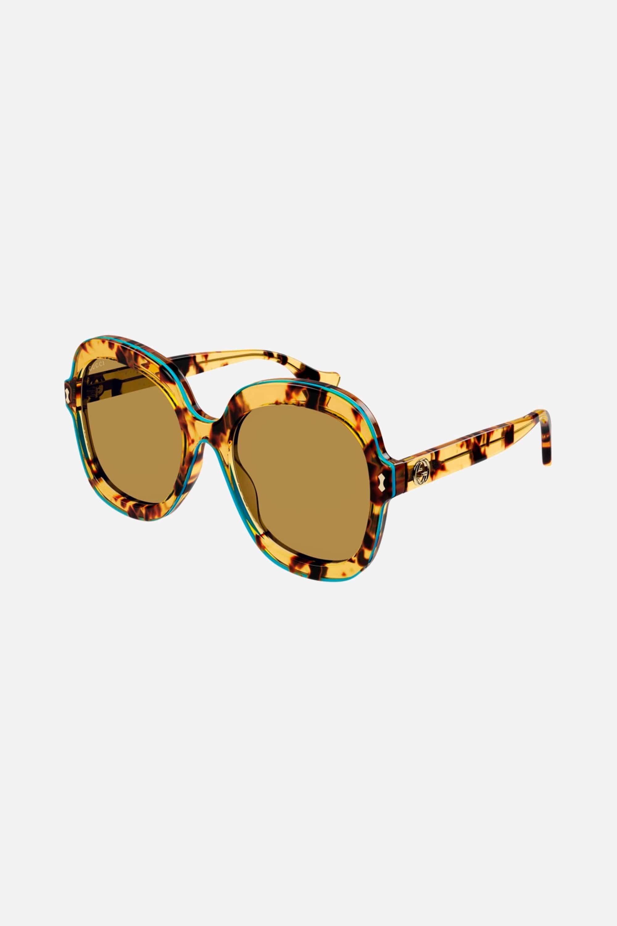 Gucci round oversize havana sunglasses