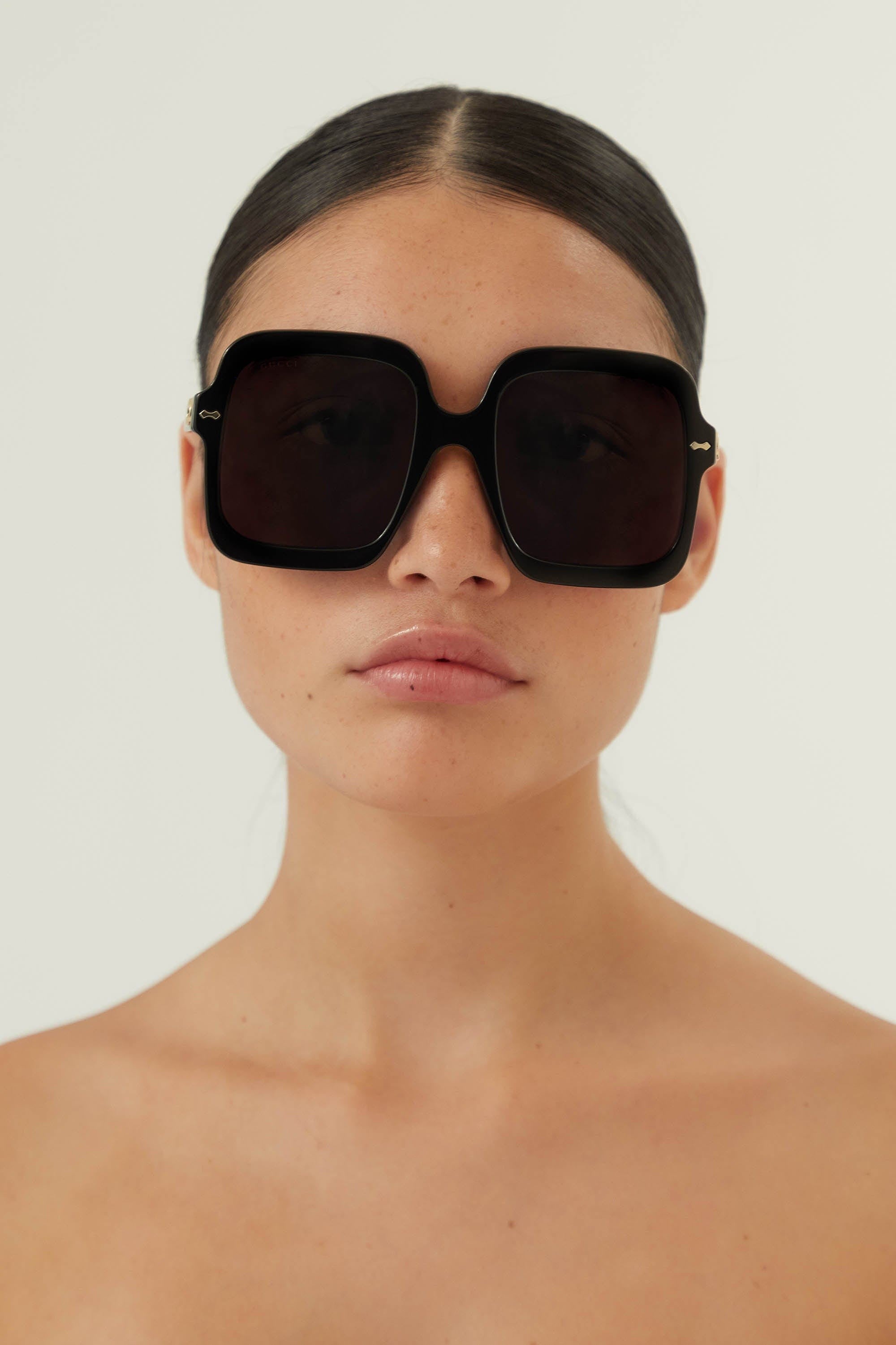 Gucci squared oversize black sunglasses