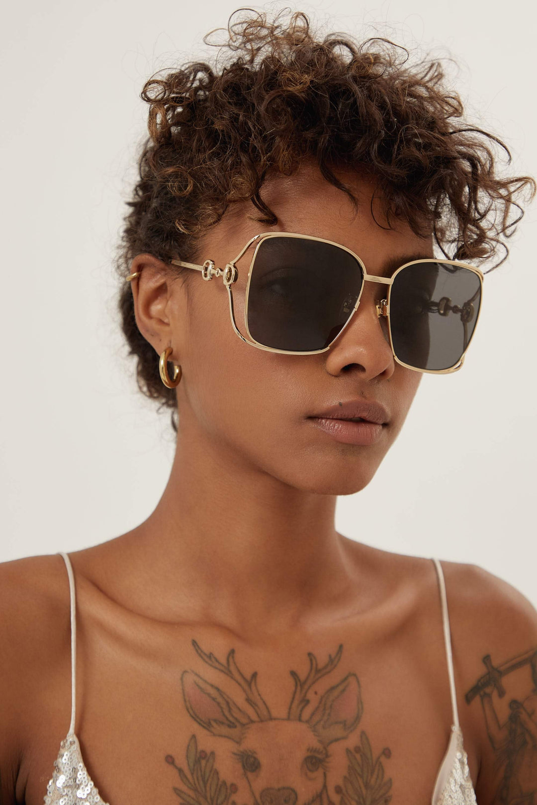 Gucci squared with fork detail sunglasses