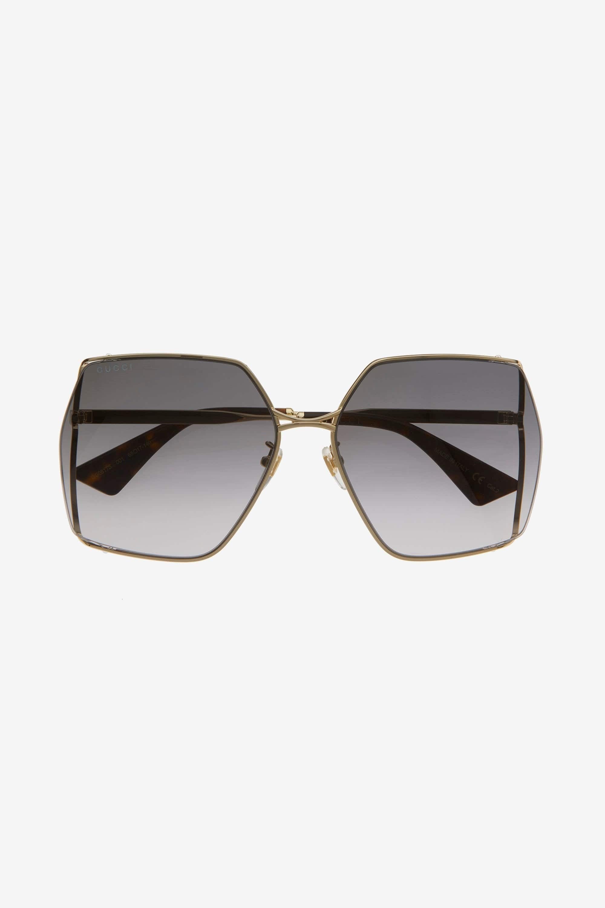 Gucci ultra feminine oversized metal sunglasses