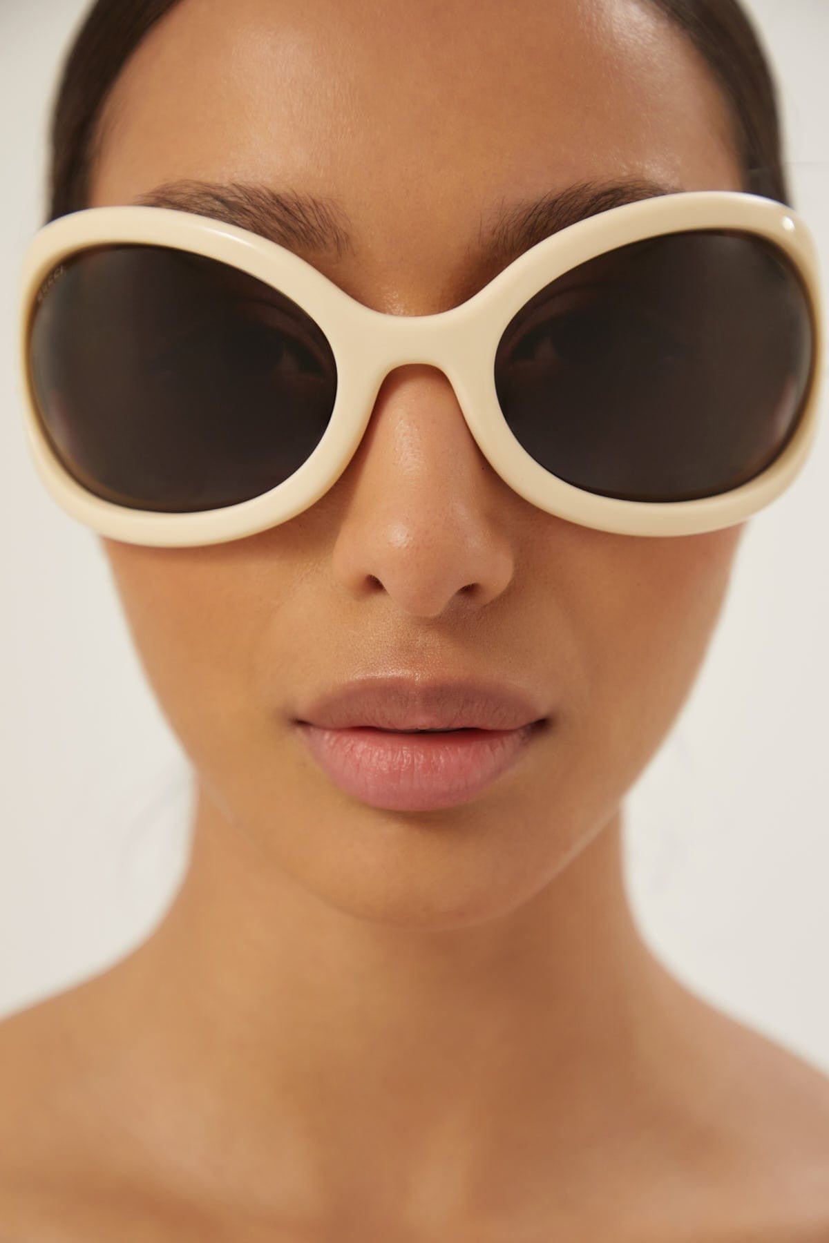 Gucci wrap around ivory sunglasses