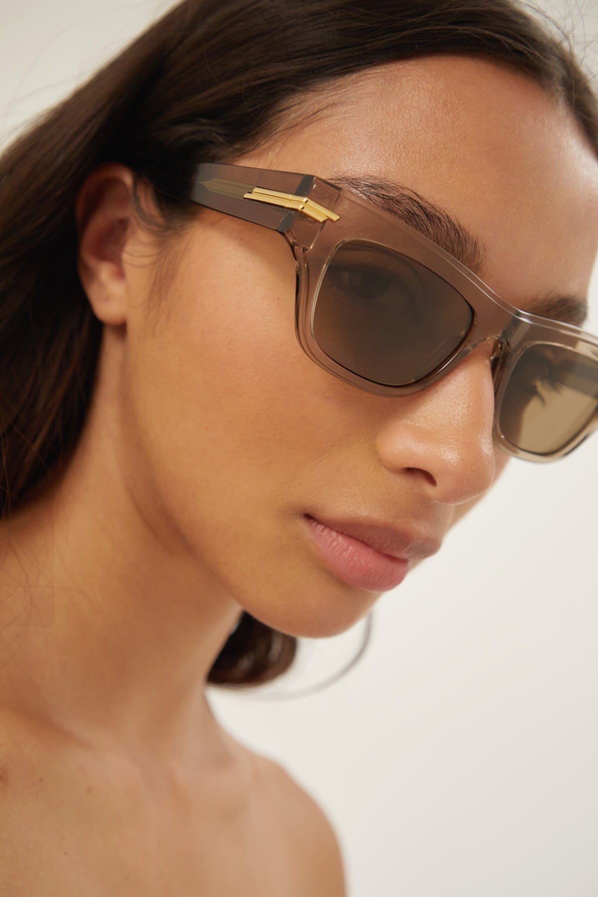 Bottega Veneta bold brown cat-eye sunglasses