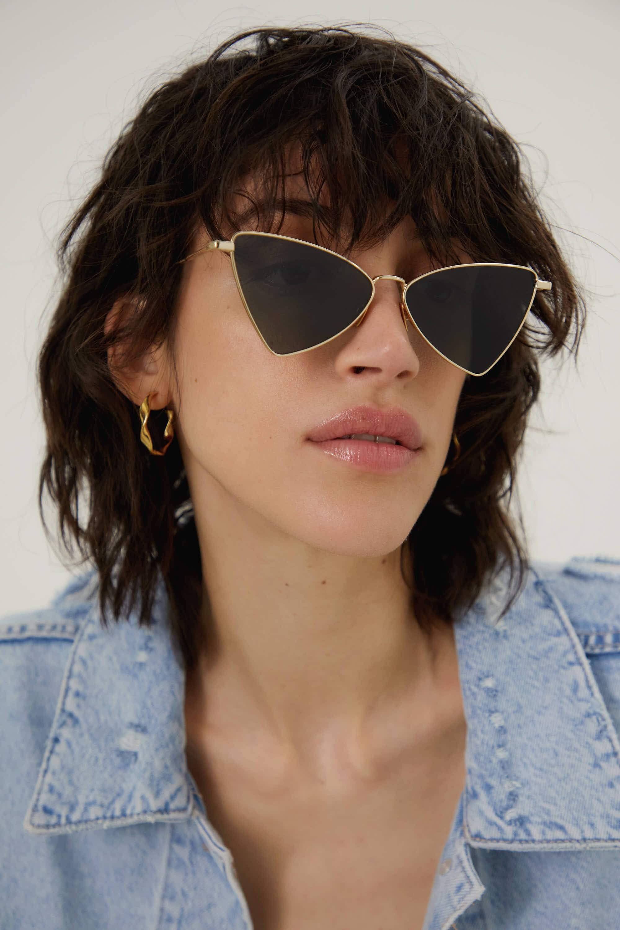 Saint Laurent gold cat-eye sunglasses