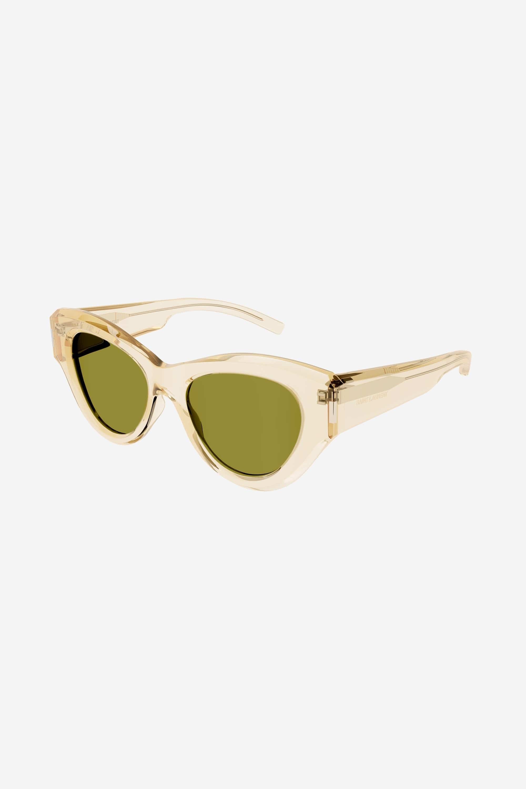 Saint Laurent yellow bold cat eye sunglasses