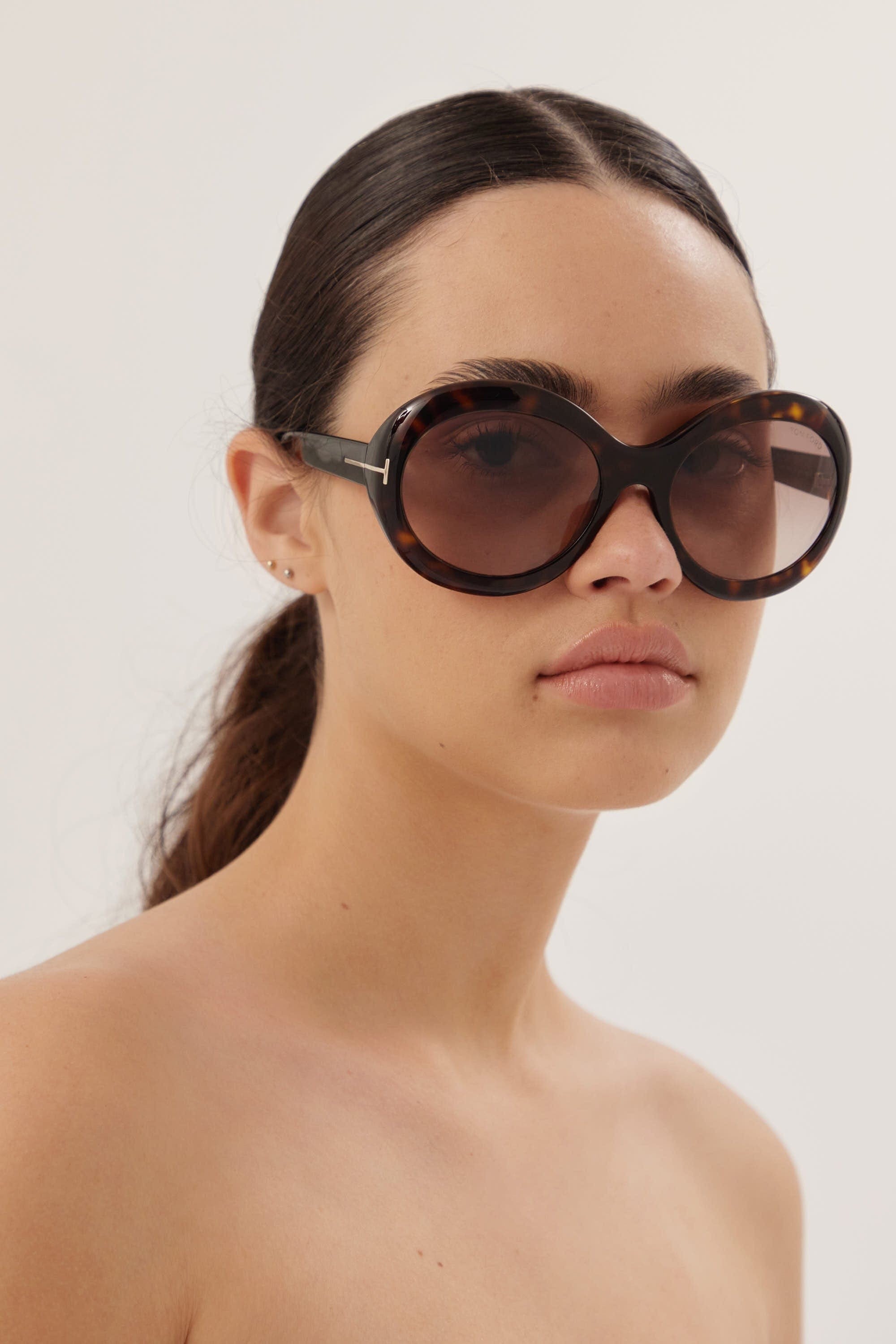 Tom Ford havana round sunglasses