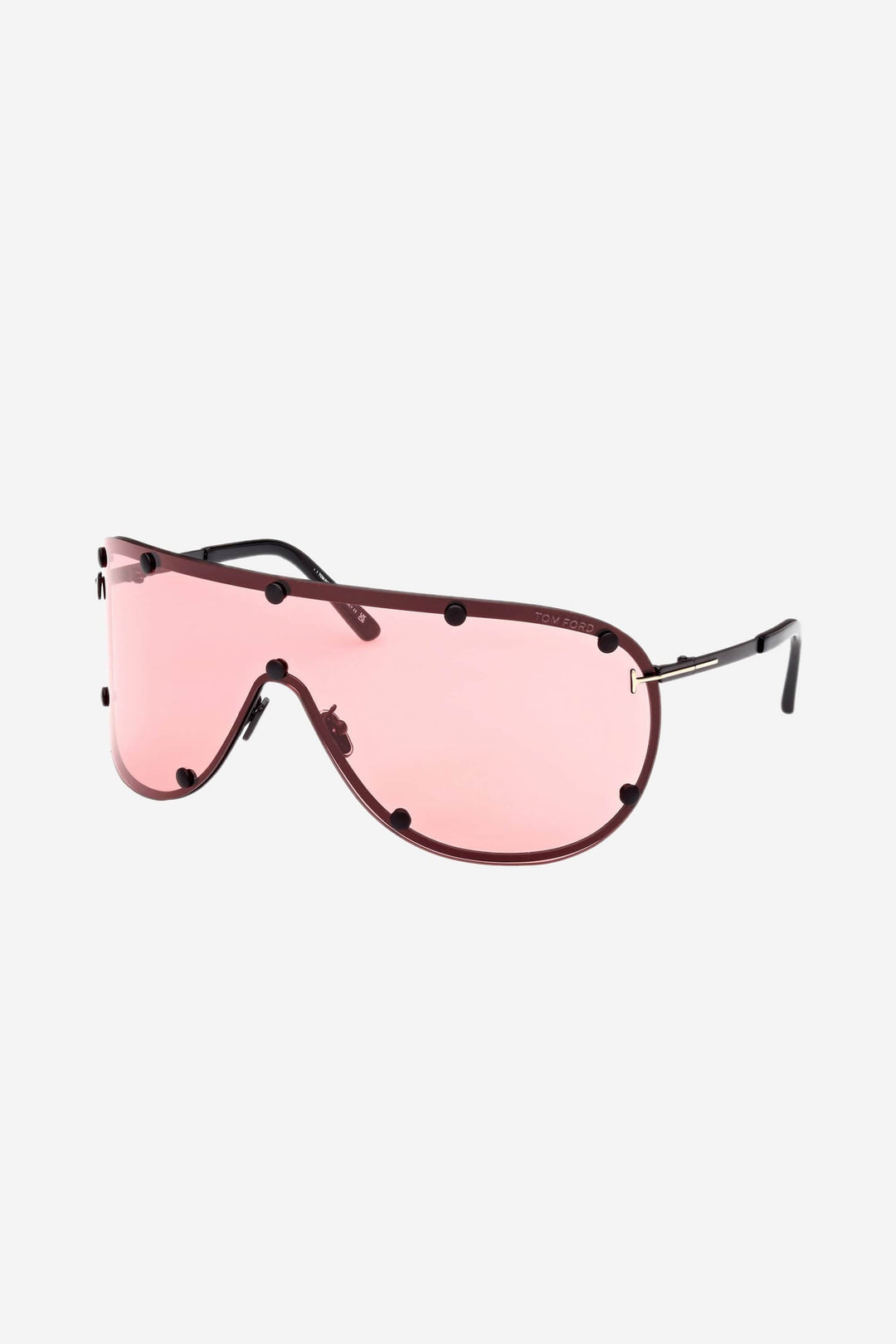 Tom Ford Klyer pilot sunglasses with black frame and pink lens