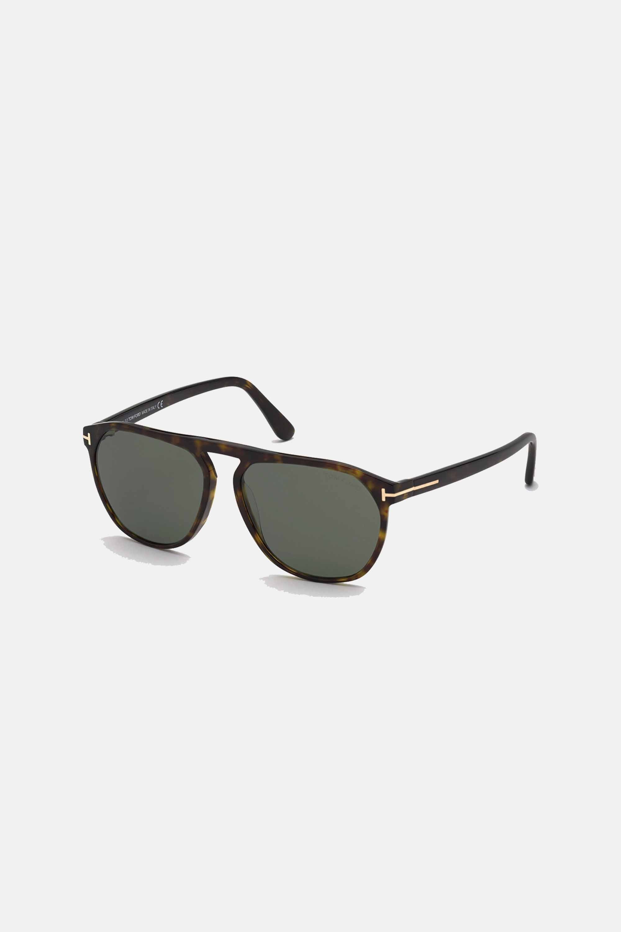 Tom Ford round acetate sunglasses with key nose bridge