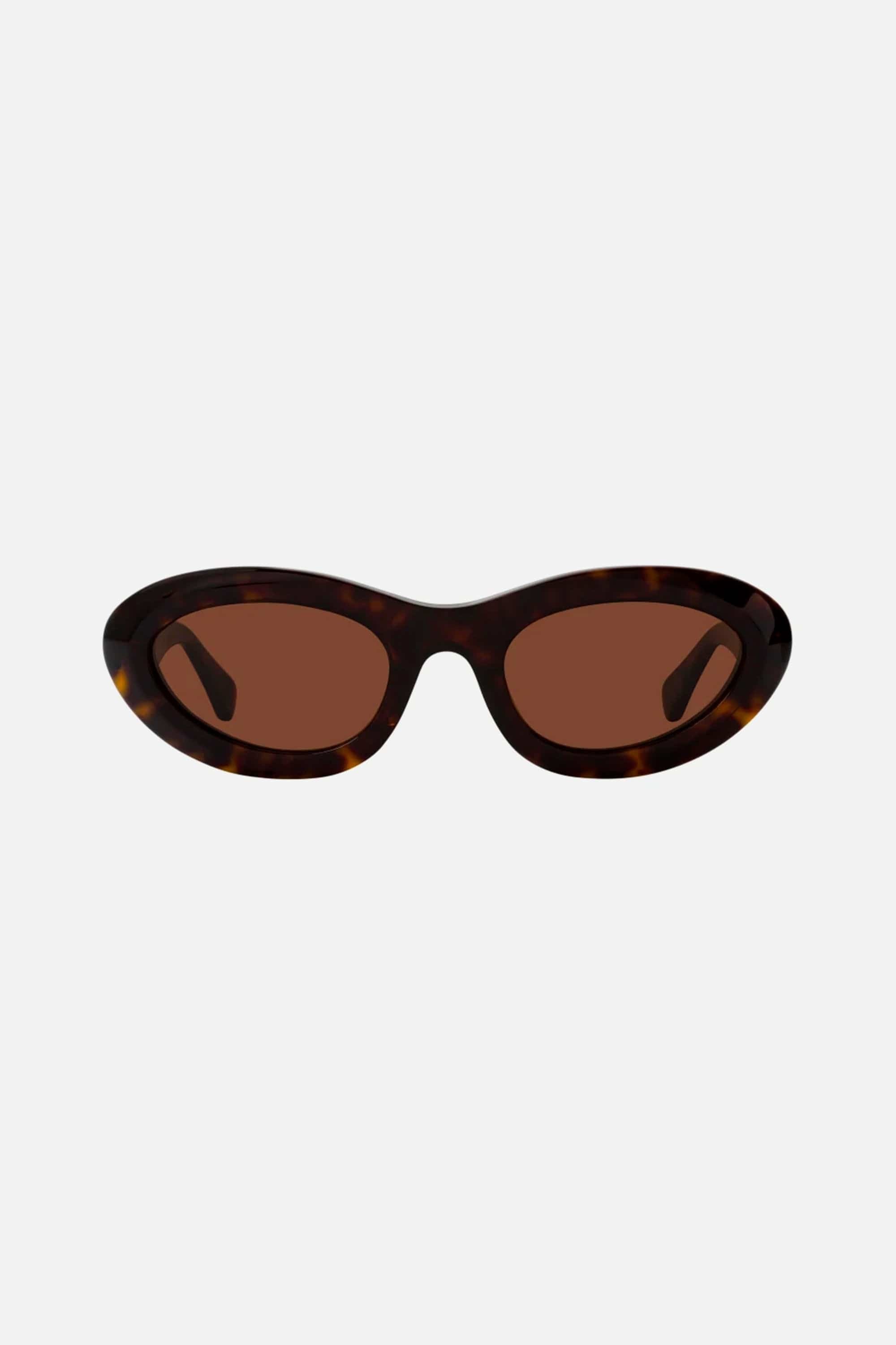 Bottega Veneta bold oval havana sunglasses