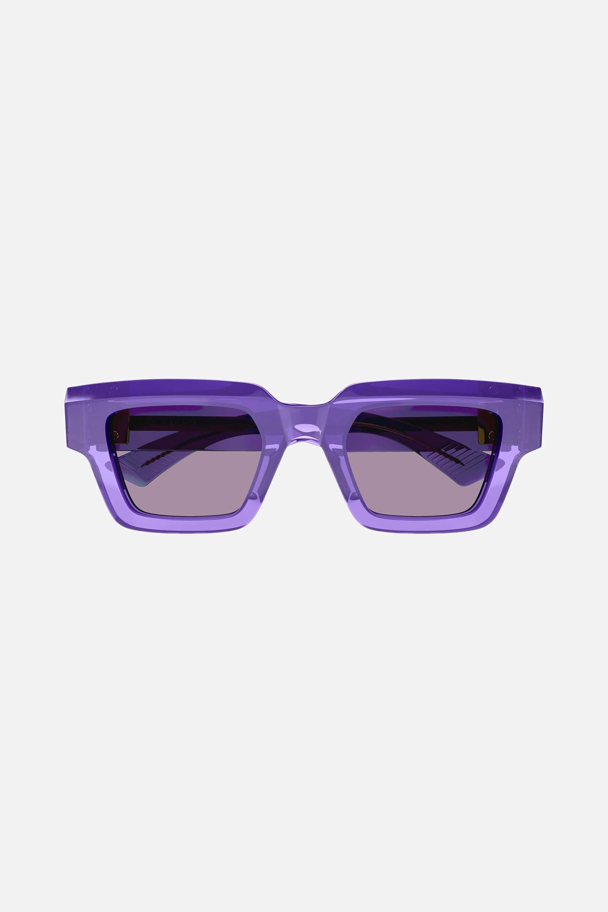 Bottega Veneta bold squared violet sunglasses