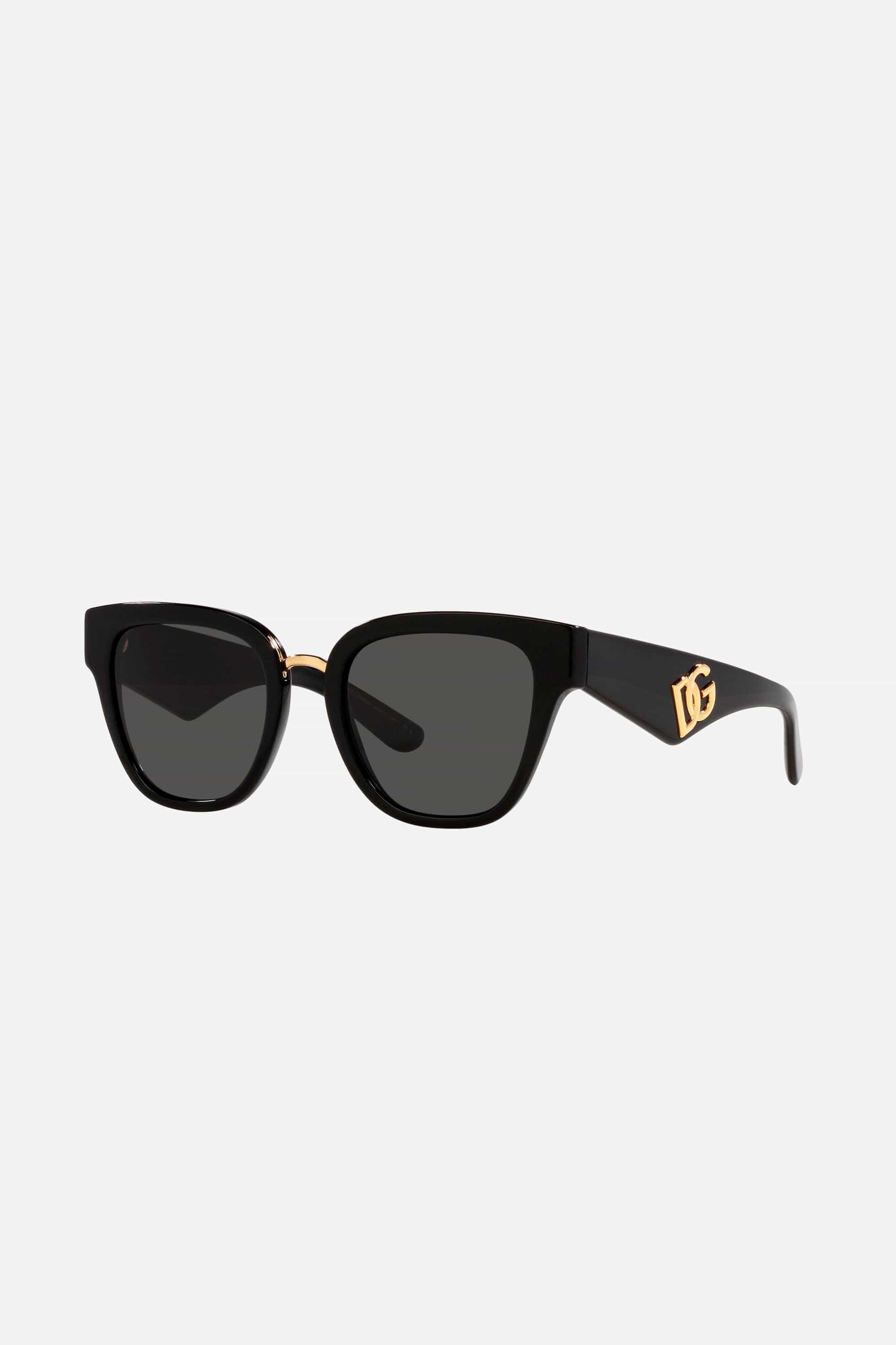 Dolce & Gabbana black cat-eye DG sunglasses