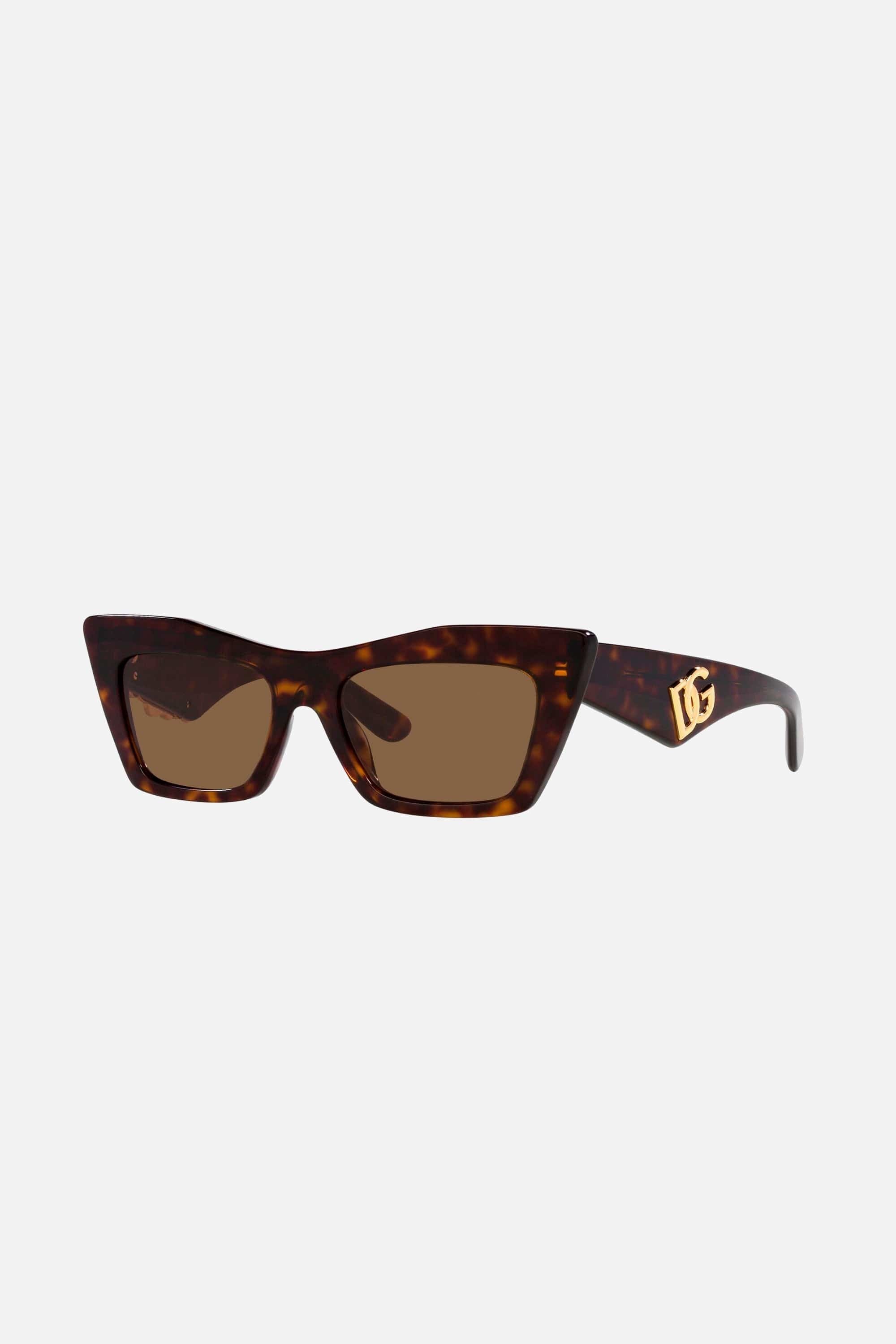 Dolce & Gabbana cat-eye havana logo sunglasses