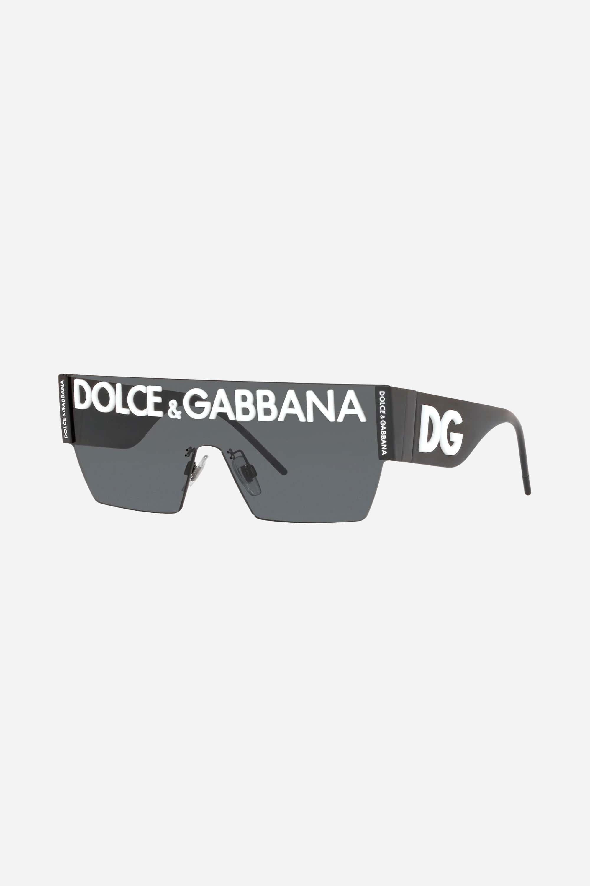 Dolce & Gabbana grey mask sunglasses with logo