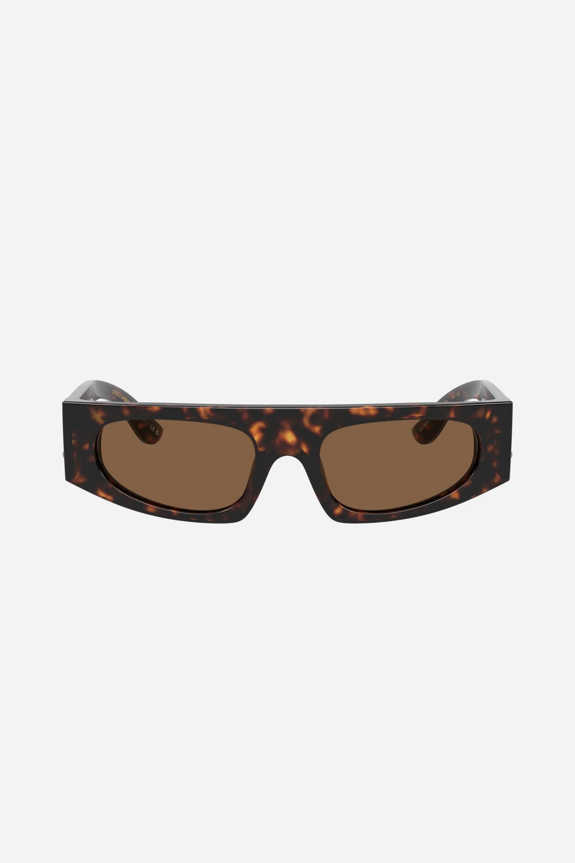 Dolce & Gabbana havana rectangular cat-eye sunglasses