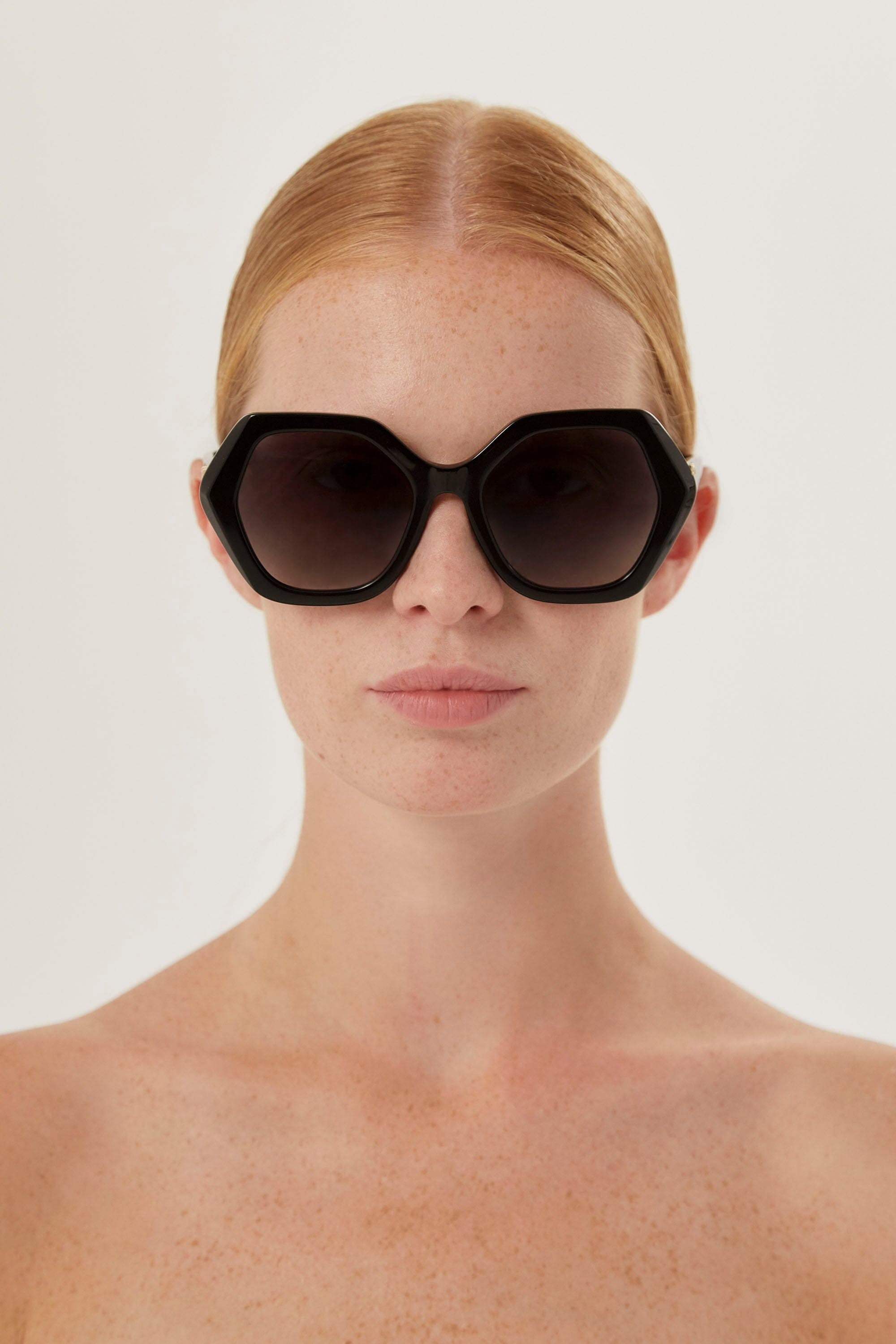 Dolce Gabbana hexagonal black sunglasses